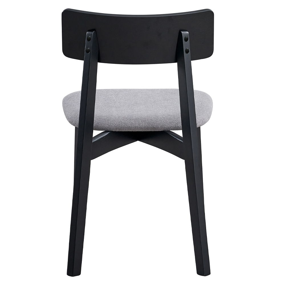 Real - Side Chair (Set of 2) - Gray Linen & Black, black, view 4
