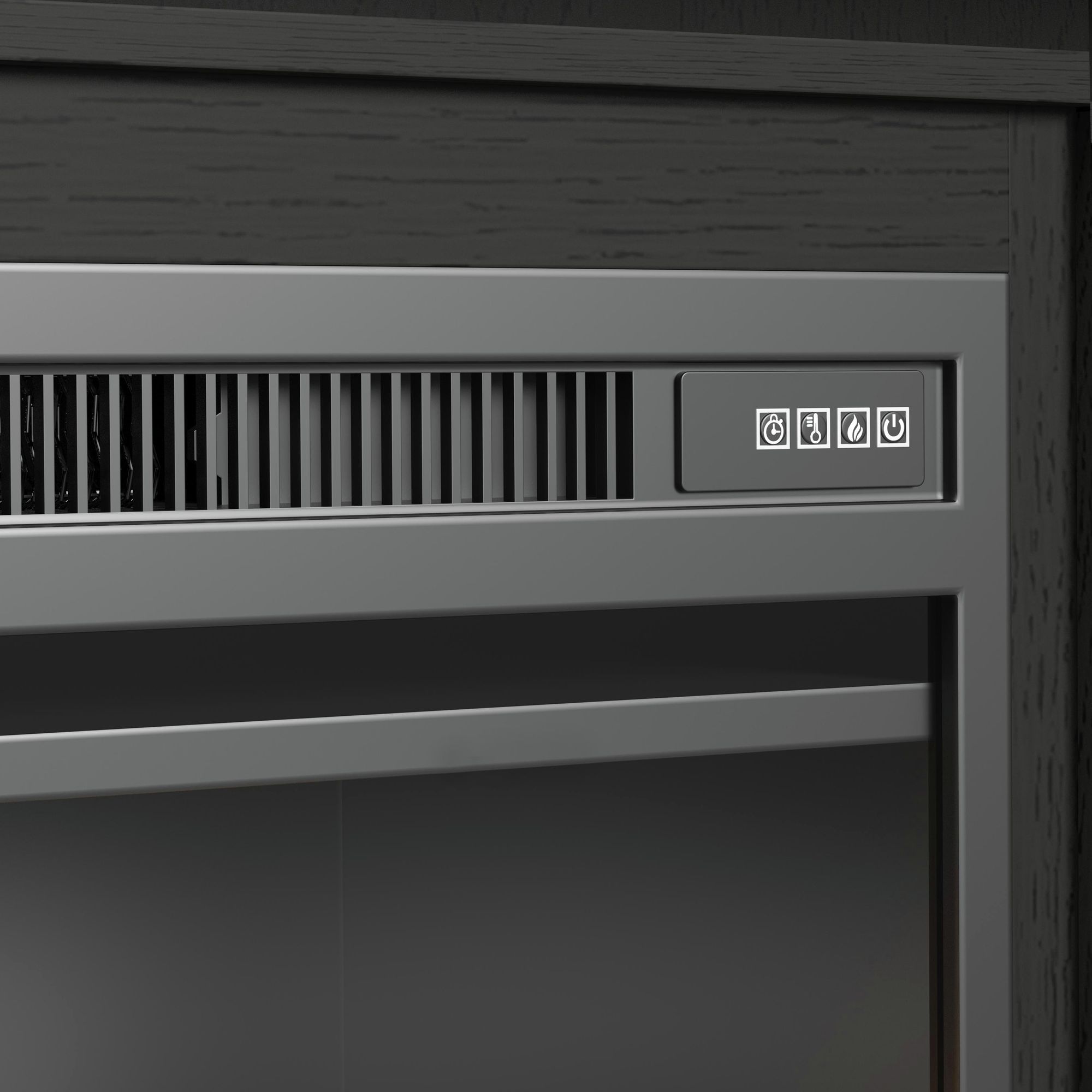 Ridgemont - 82" TV Console With 23" Fireplace Insert - Black With Grain