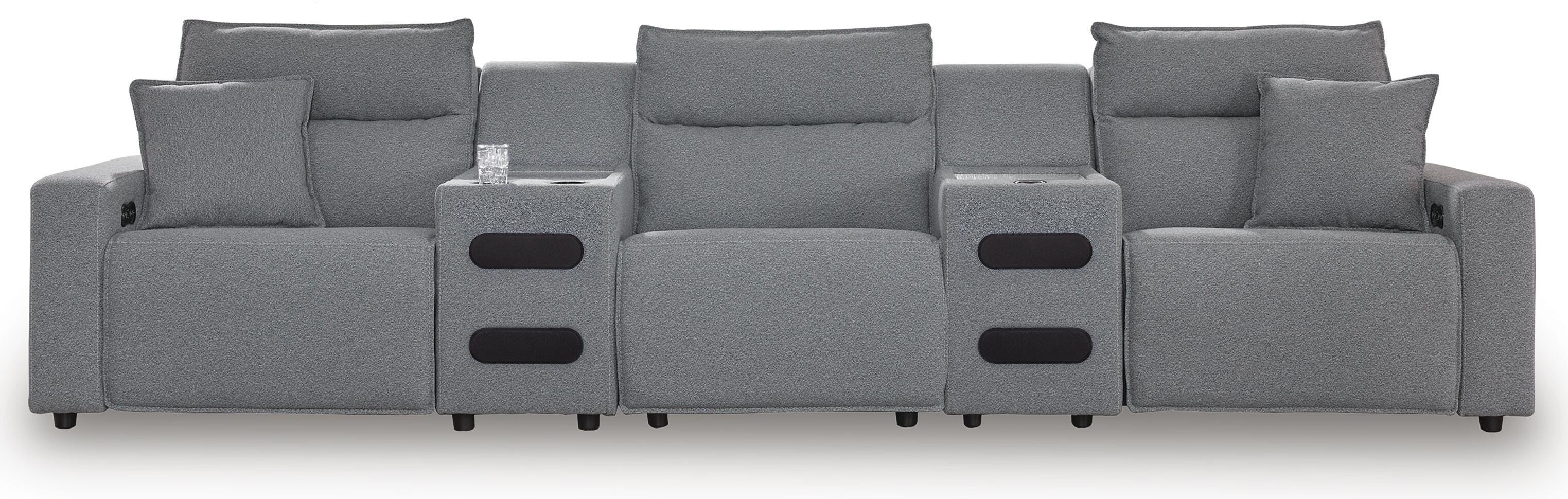 5 Pc · Power Reclining Sectional With Power Armless Recliner And 2 Audio Consoles