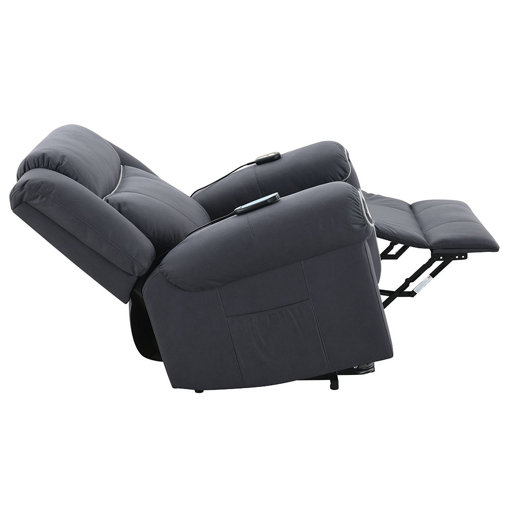 Domana - Power Recliner With Lift & Heating & Massage - Dark Blue Fabric, blue, view 7