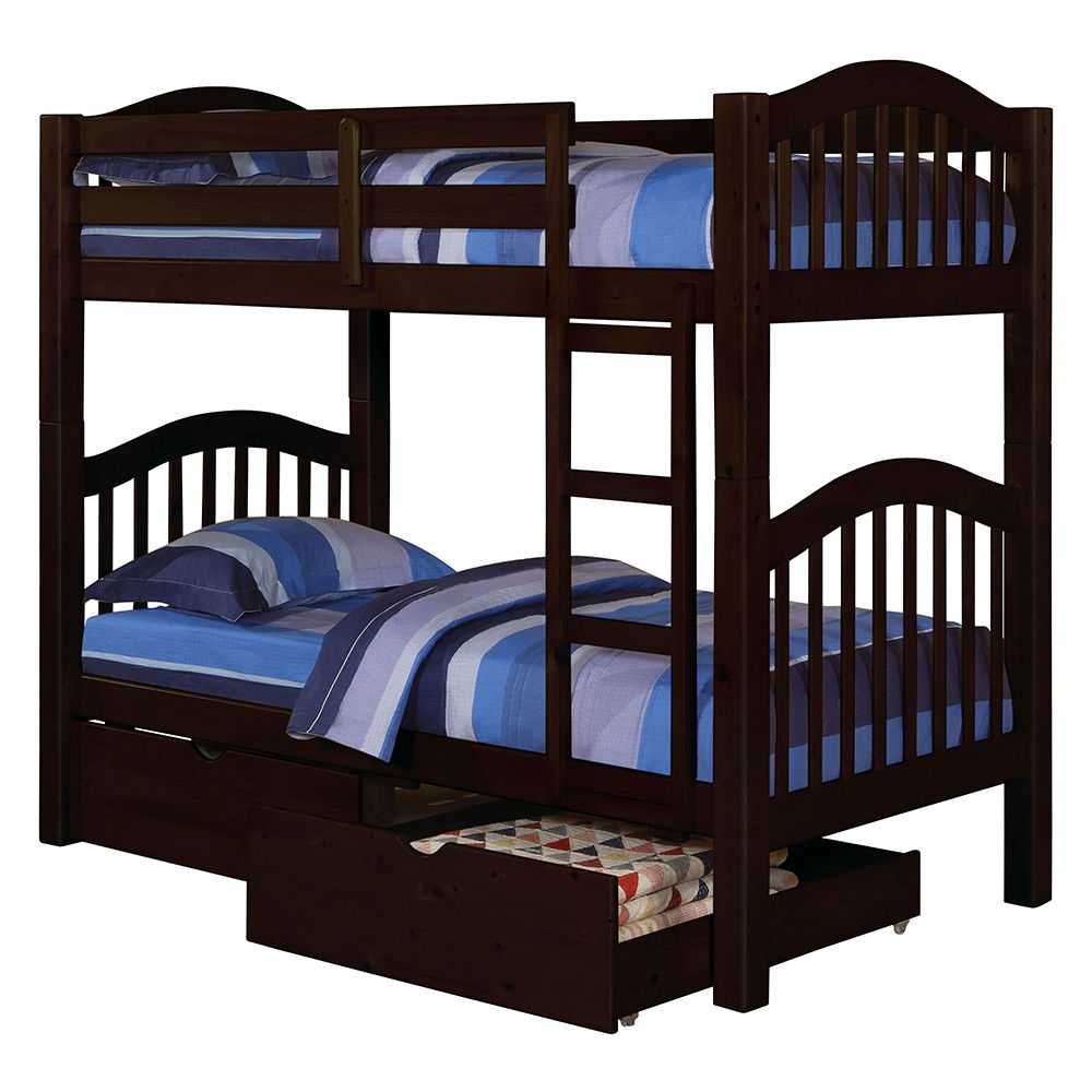 Heartland - Twin Over Twin Bunk Bed - Espresso, dark brown, view 4