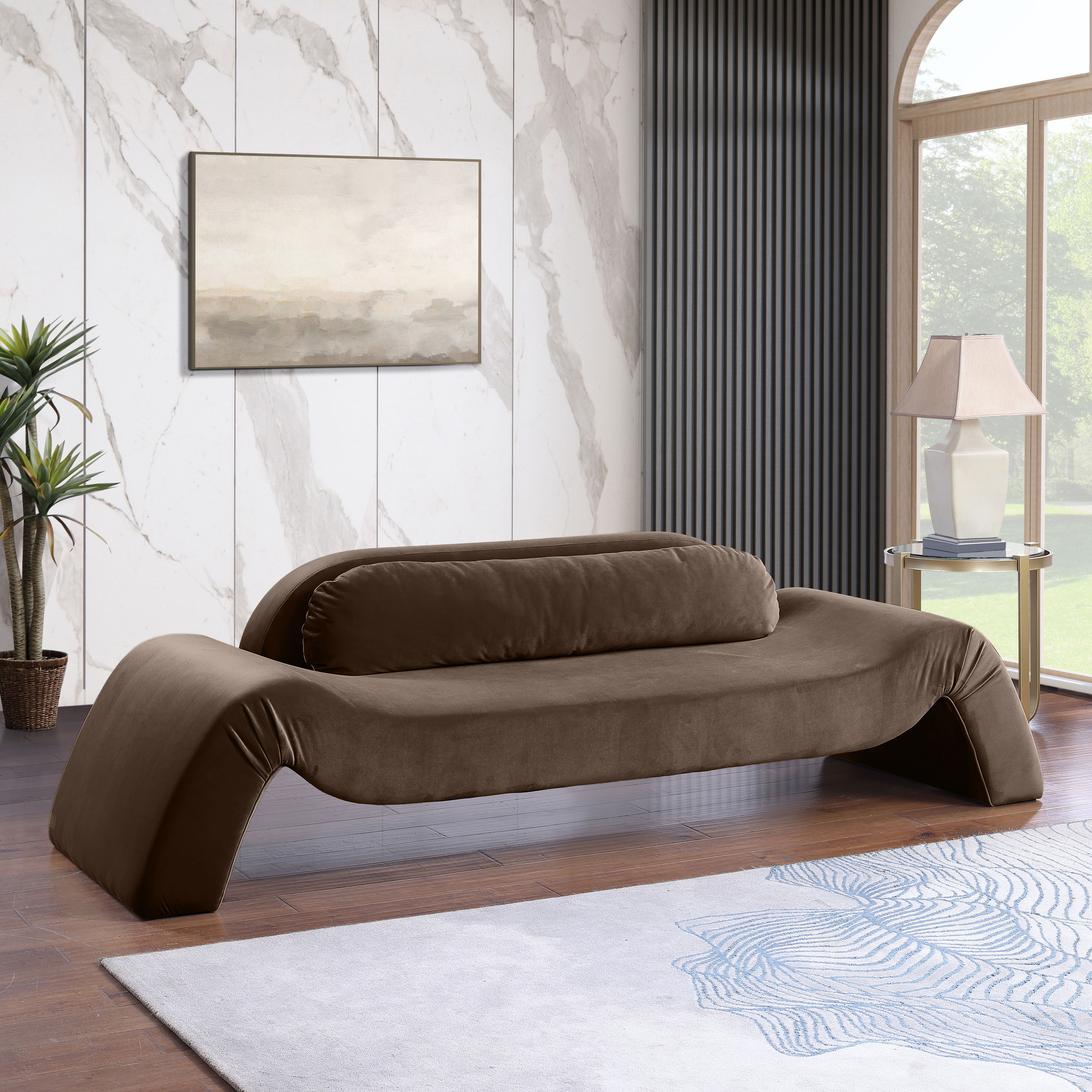 Austin - Velvet Sofa - Brown