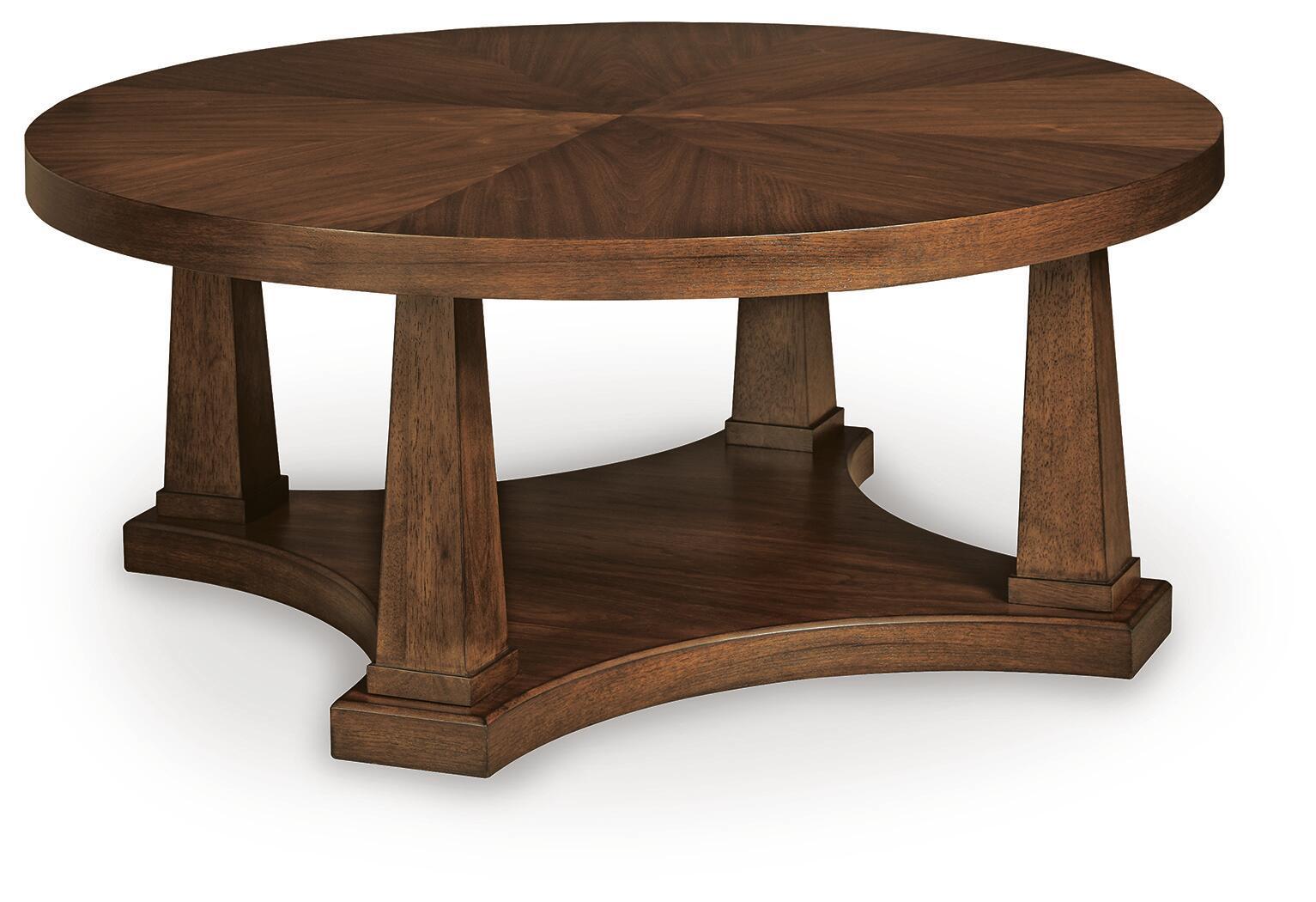 Rustic Plains – Round Cocktail Table – Warm Brown