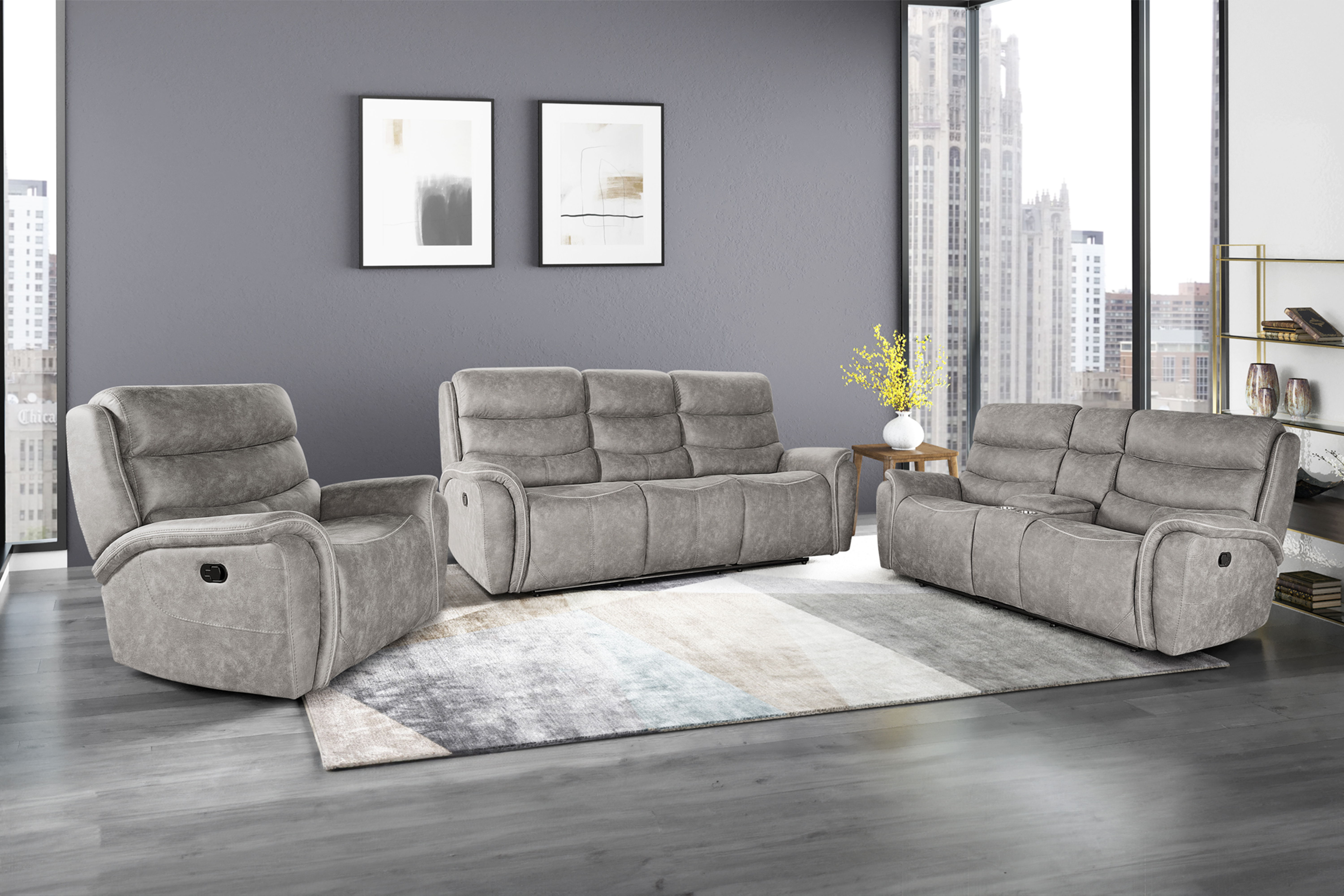 Kamari - Sofa With Power Headrest & Footrest - Gray