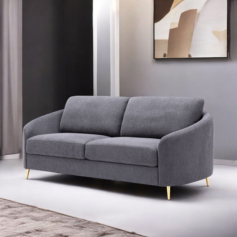 Yuina - Sofa - Gray Linen, dark gray