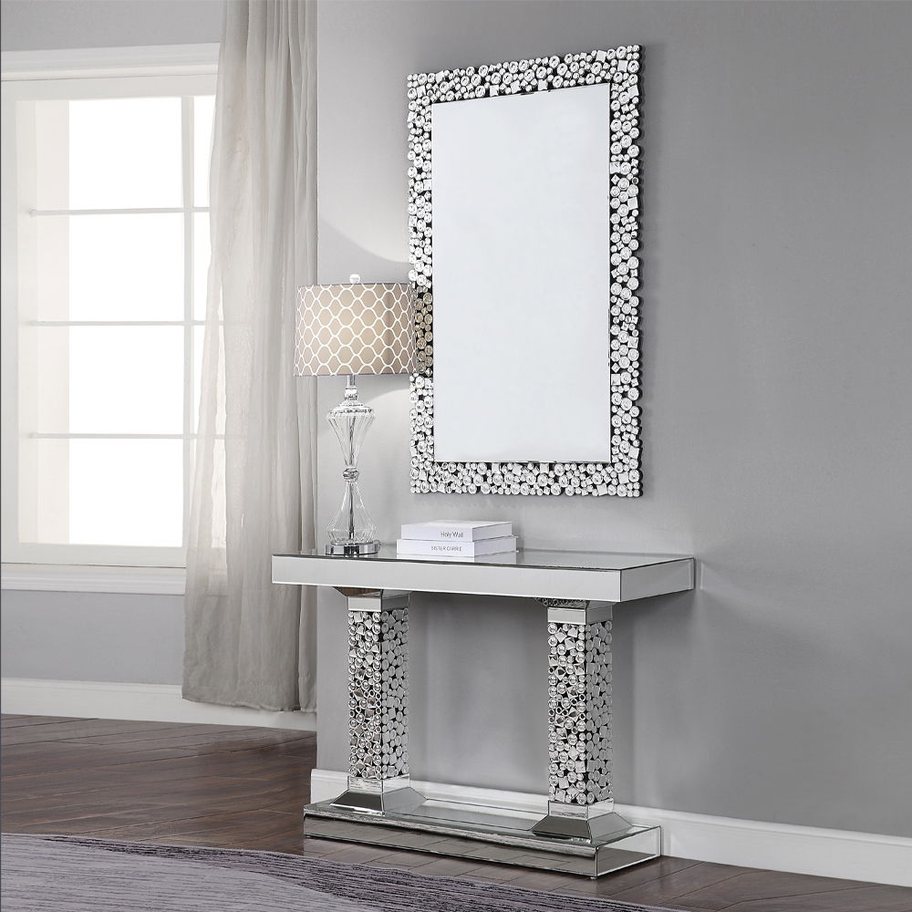 Kachina - Console Table - Mirrored & Faux Gems, silver, view 5