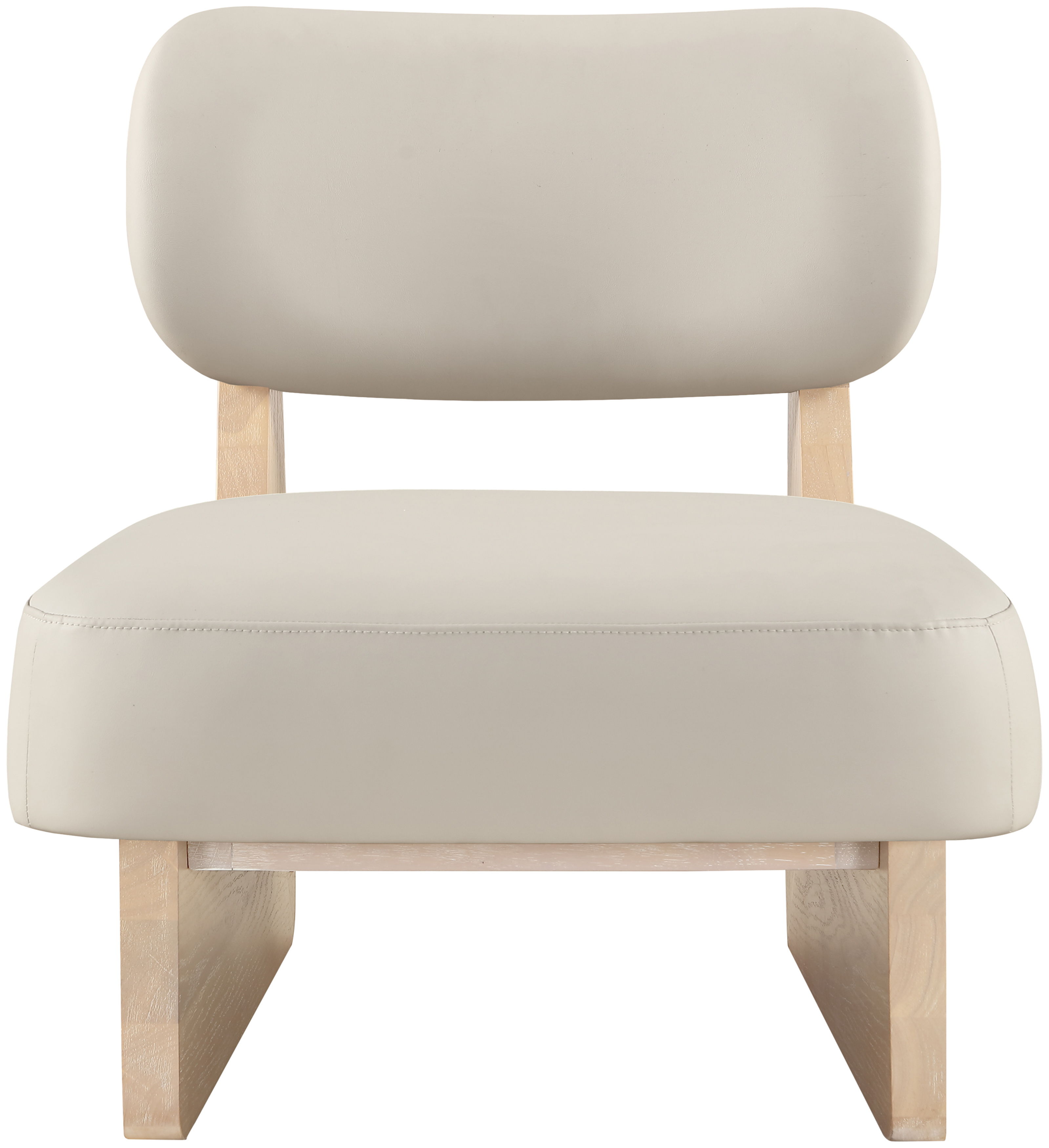 Vetra - Vegan Leather Upholstered Accent Chair - Taupe / Painted Natural