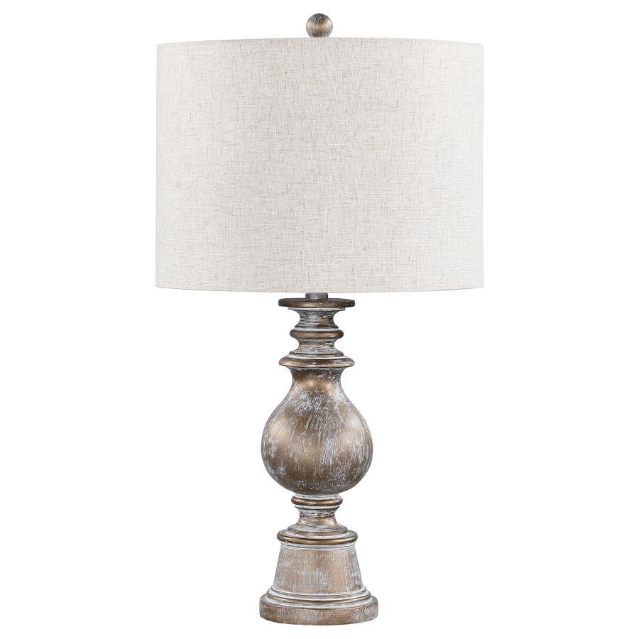 Brie - Drum Shade Urn Table Lamp - Antique Gold Image