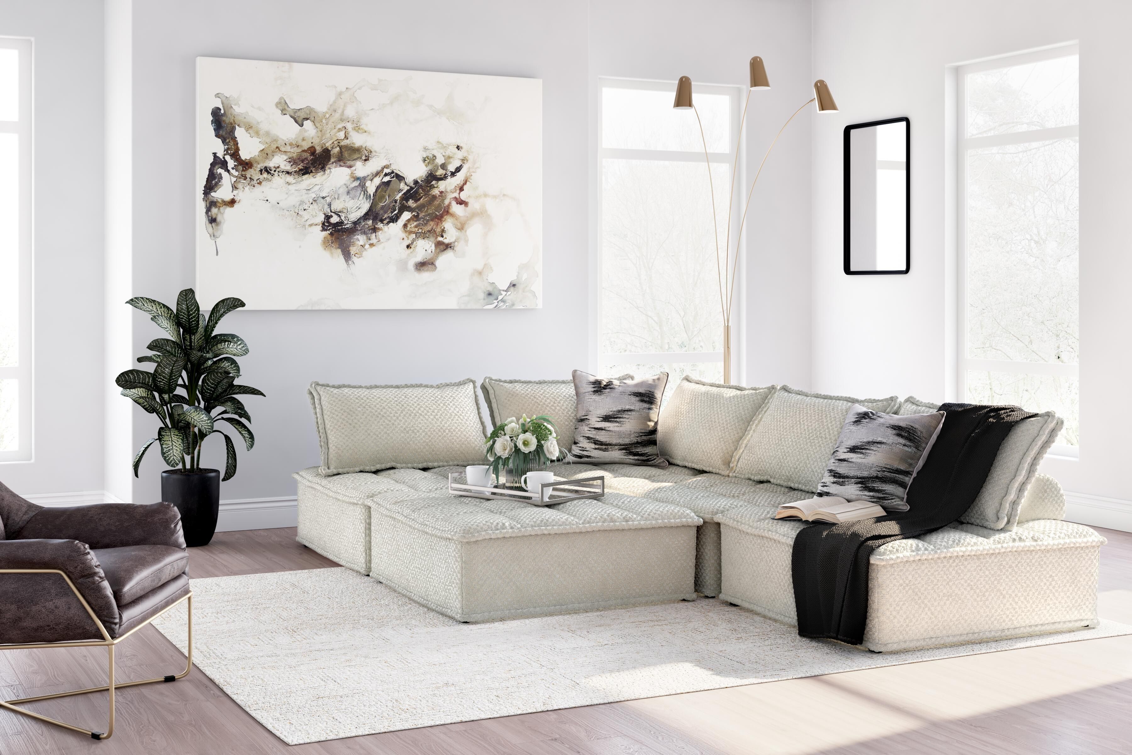 Ashley Furniture Bales - 5-Piece Modular Seating - Taupe - Image 11
