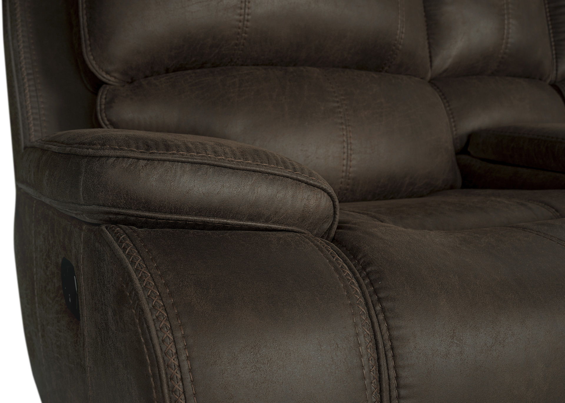 Brookings - Console Loveseat With Dual Recliners - Brown, dark brown, view 8
