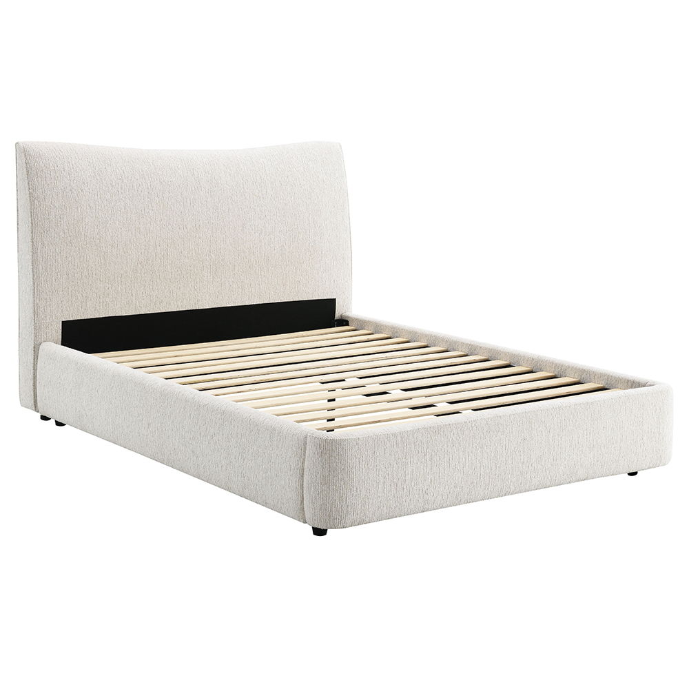 Renee - Queen Bed - Aperol Beige Chenille, beige, view 2