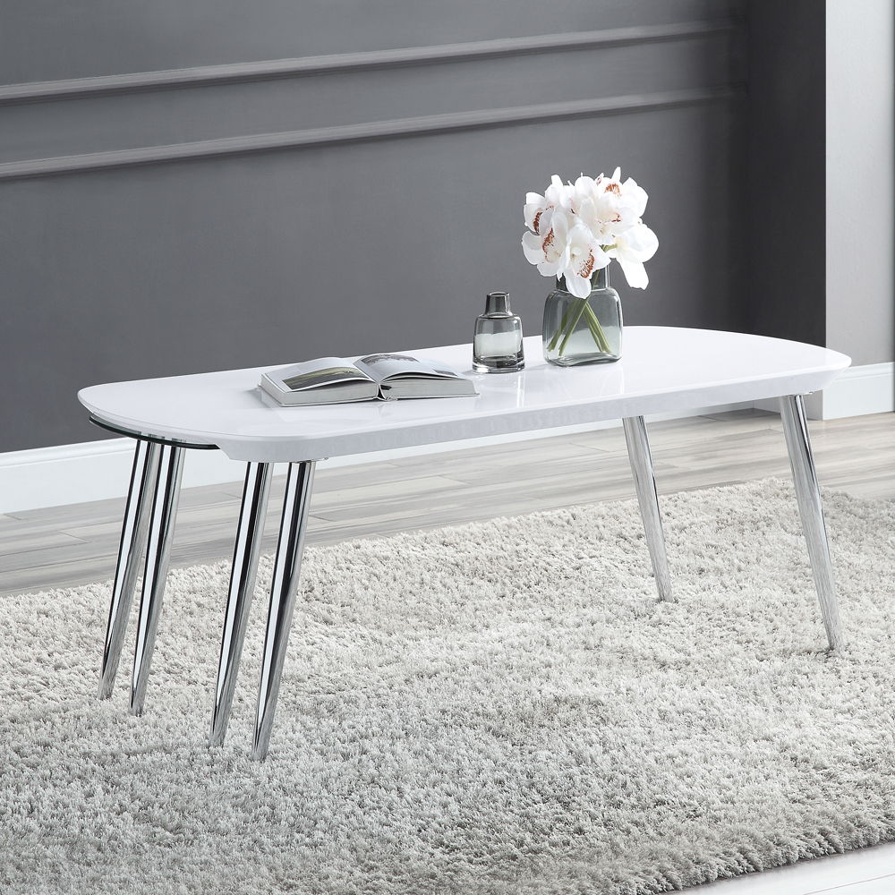Patina - Coffee Table - White & Chrome, white, view 7