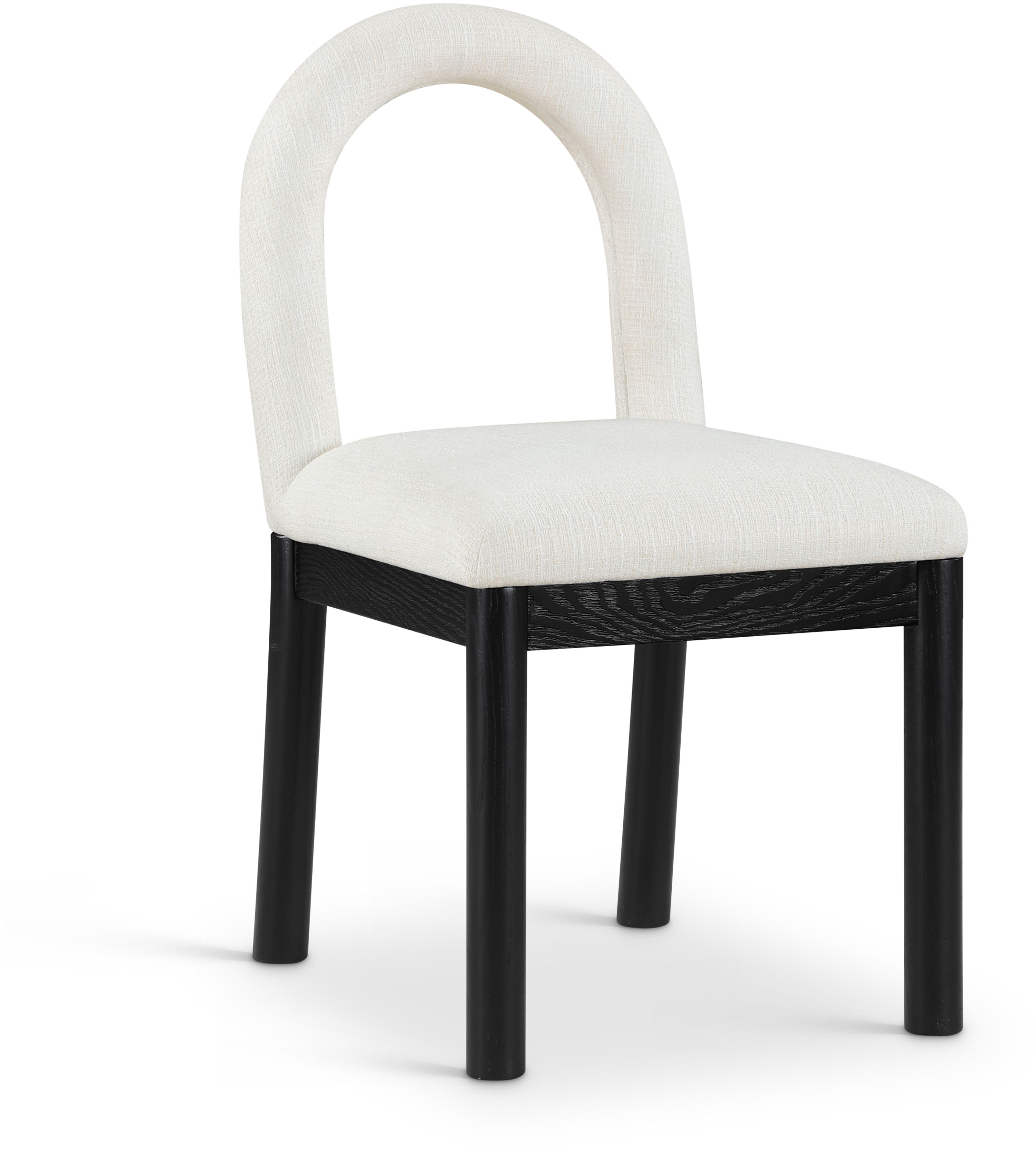 Conrad - Linen Dining Chair With Black Legs - Cream