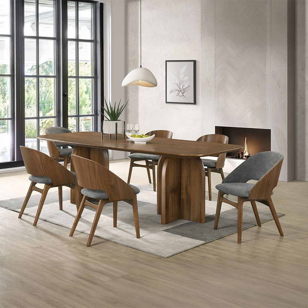 Delmon - Side Chair (Set of 2) - Dark Walnut / Gray, dark brown