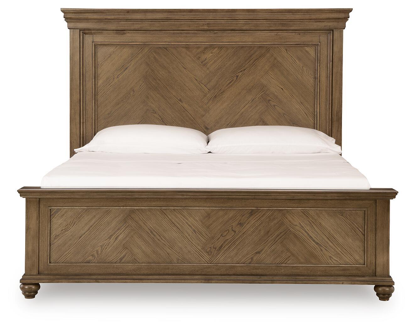 Karallin - California King Panel Bed - Medium Brown