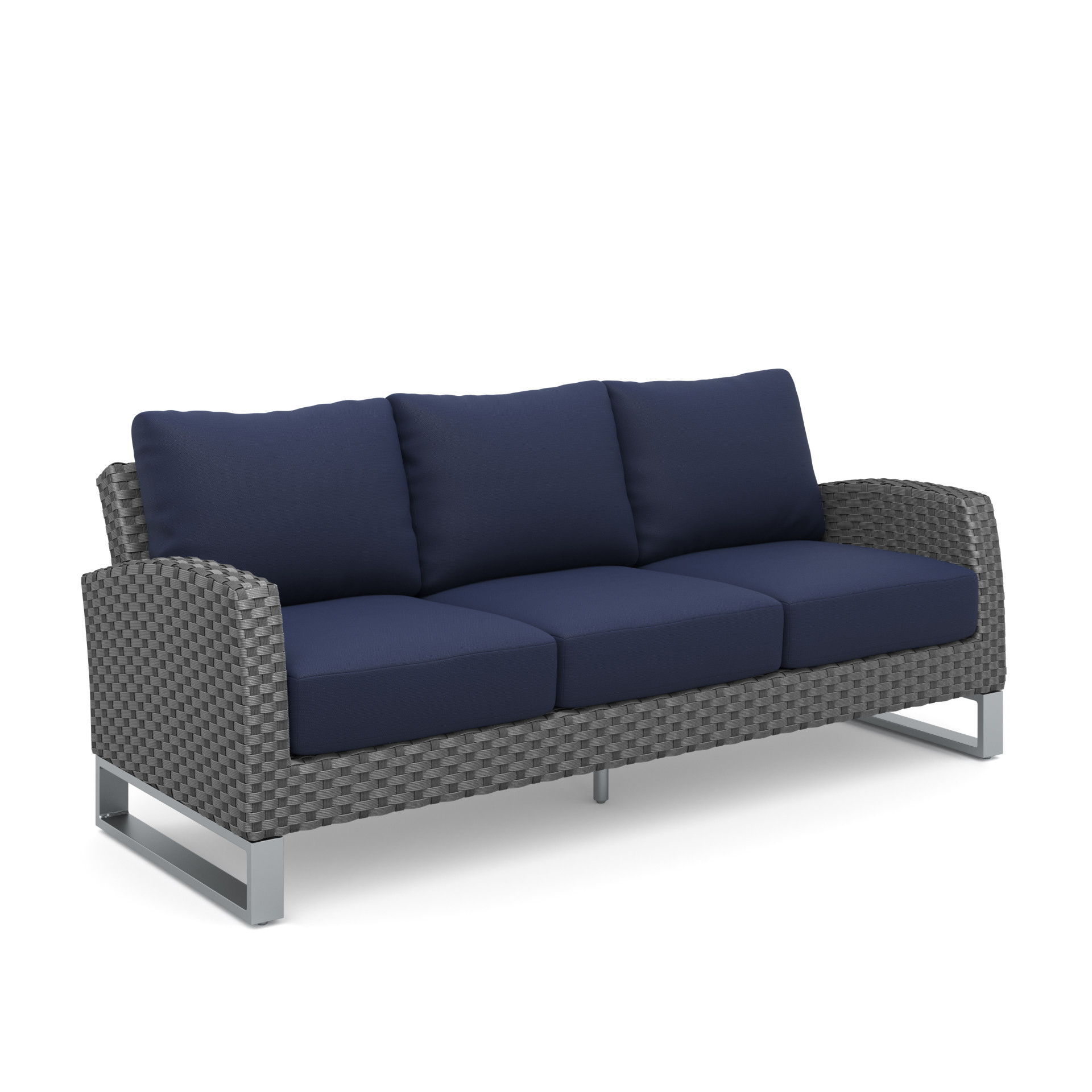 Fiji - 2 Piece Outdoor Set (Sofa & Slat Top Coffee Table Set) - Blue, blue, view 2