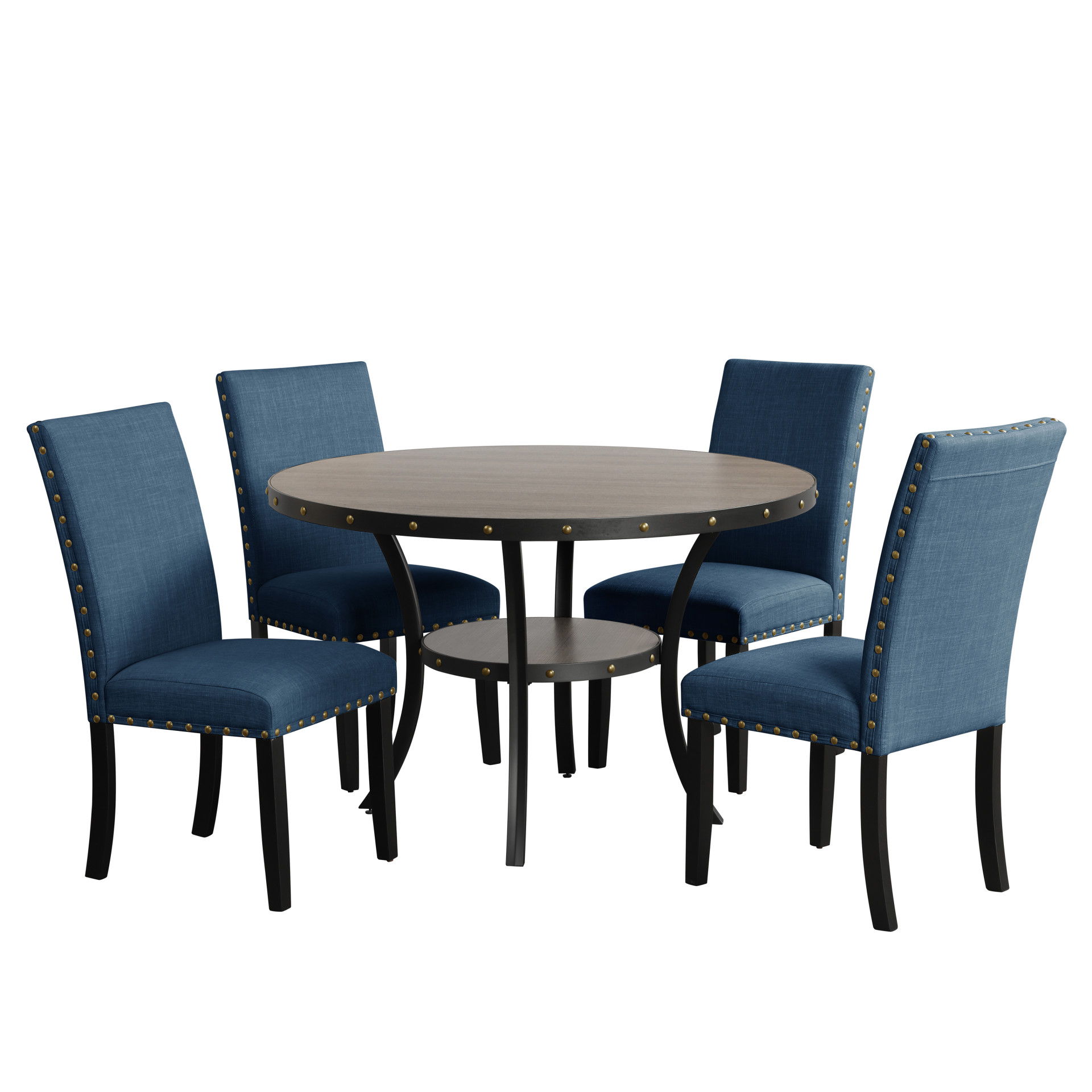 Crispin - Round Dining Table - Gray, dark gray, view 4