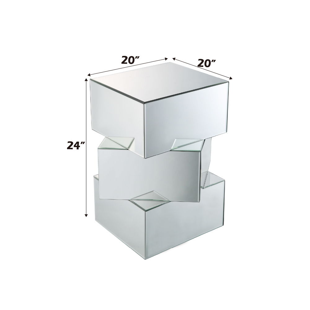 Dominic - 20" End Table - Mirrored, silver, view 4