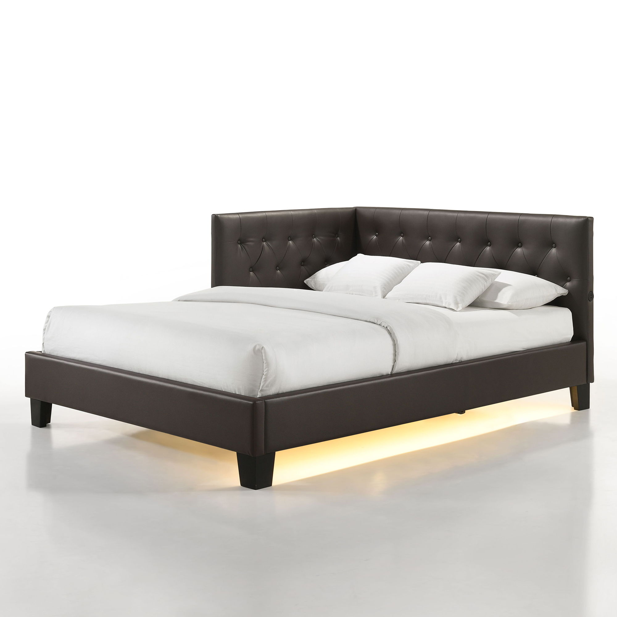 Julesburg - Corner PU Full Bed - Brown