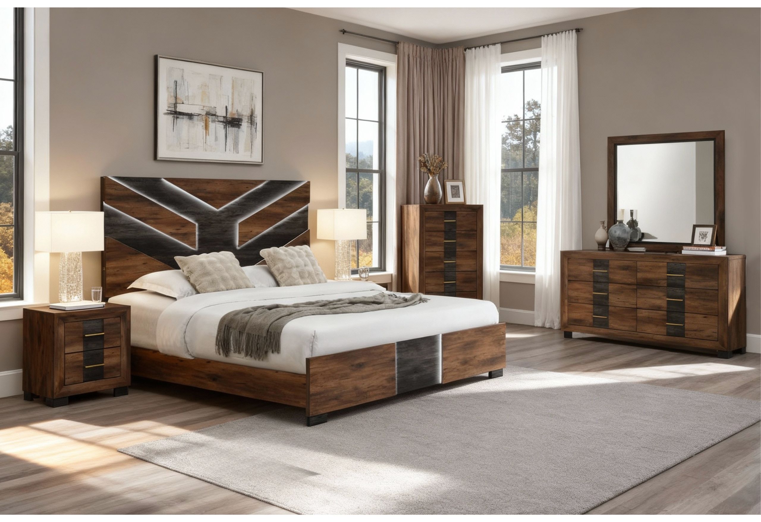 Queen · 4 Pc · Queen Bed, Dresser, Mirror And Nightstand