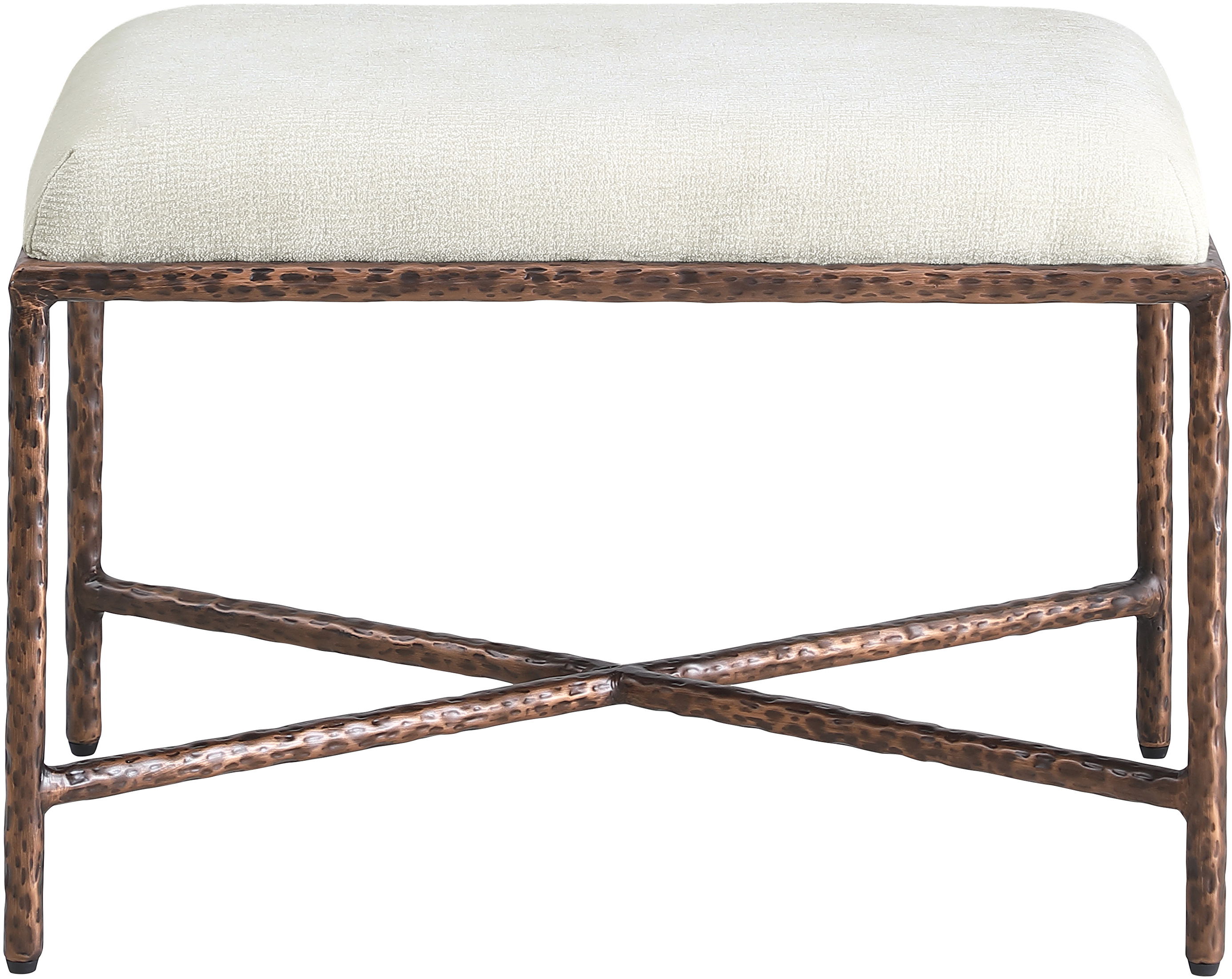 Valley - 25" Bench With Bronze Frame - Cream