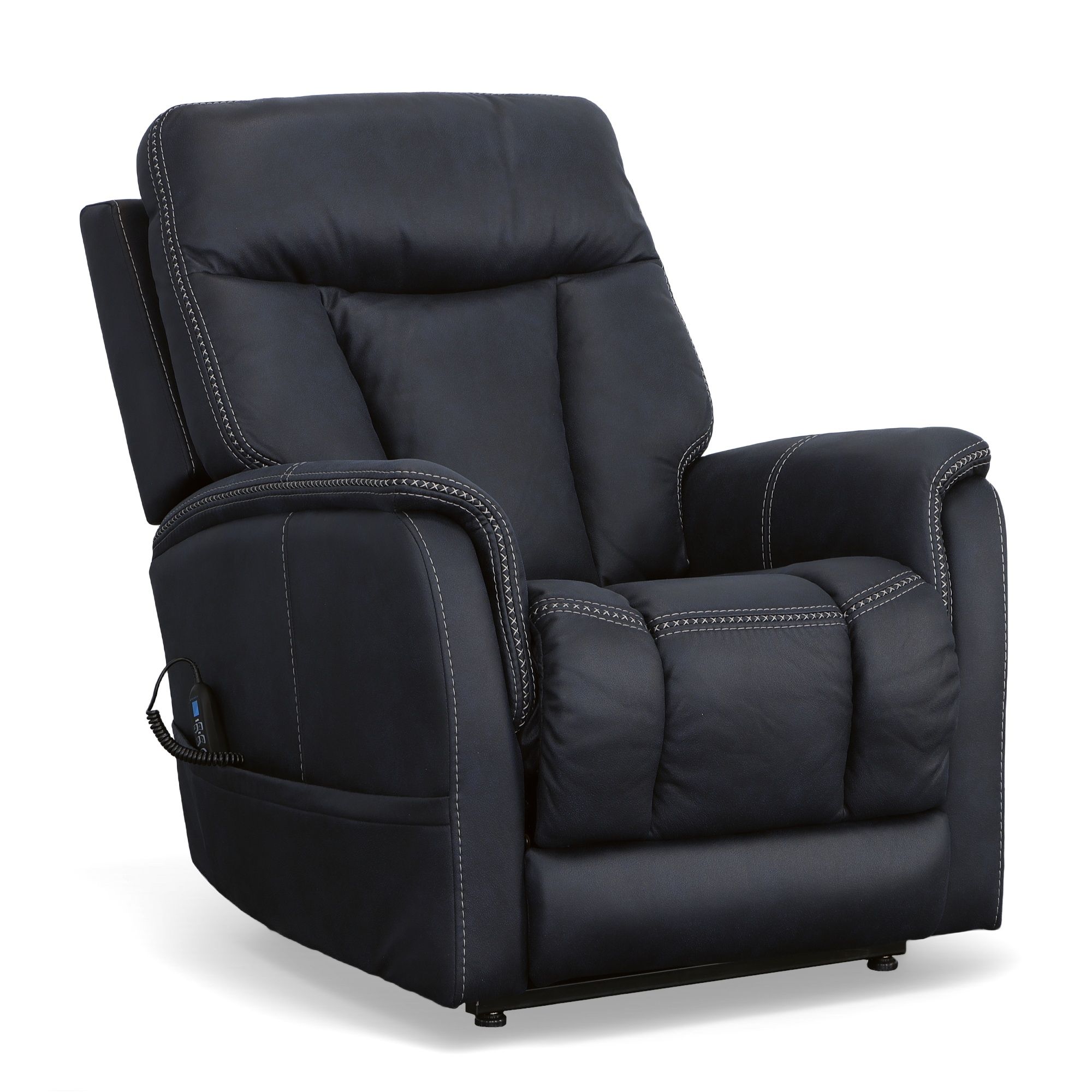 Atlas - Power Lift Recliner With Power Headrest & Lumbar - Ocean, blue