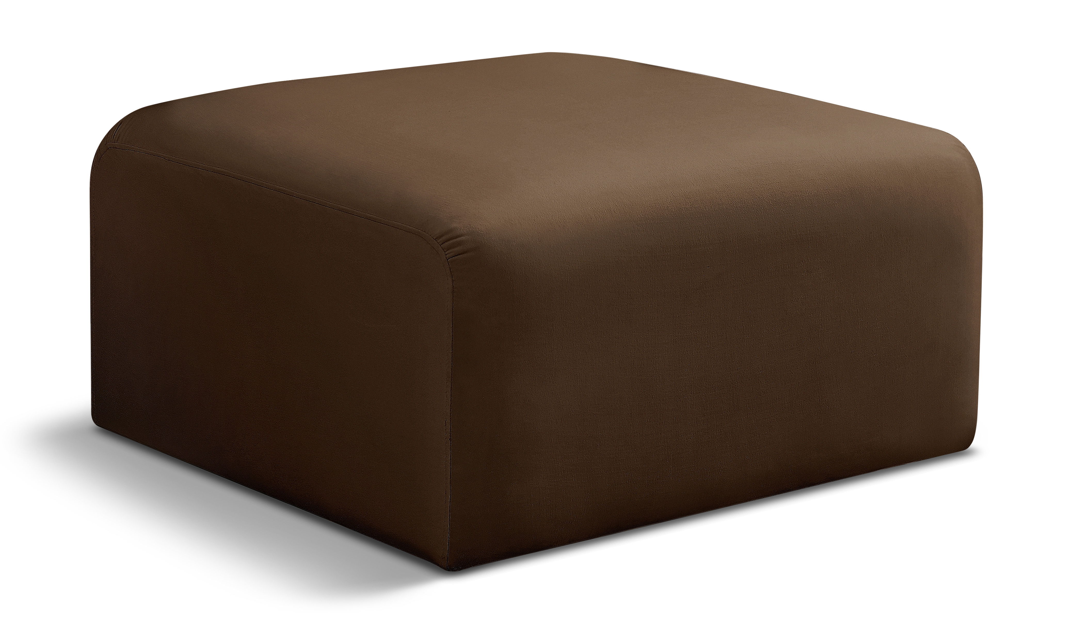 Arc - Velvet Ottoman - Brown
