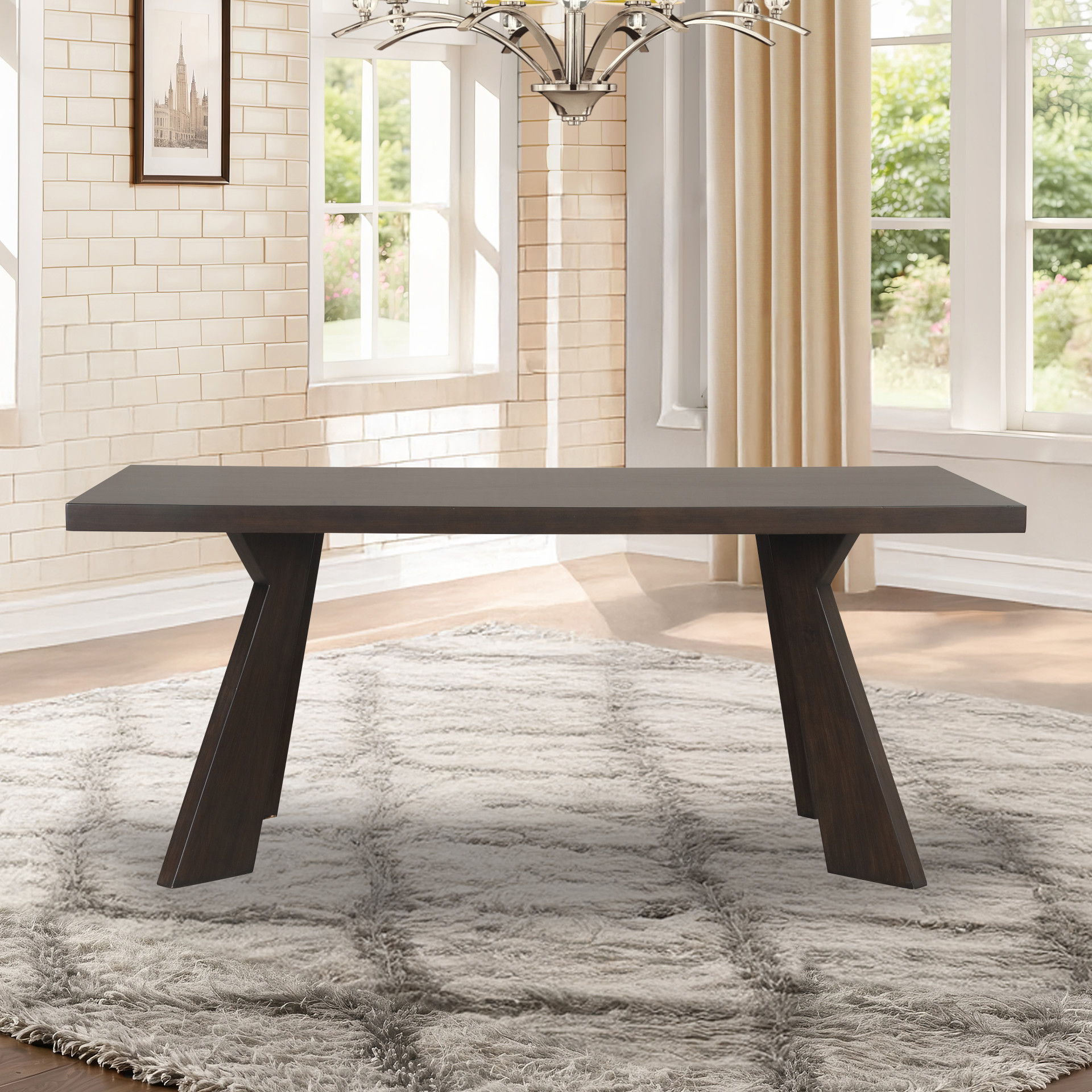 Chestnut Ridge - 72" Dining Table - Brown, dark brown