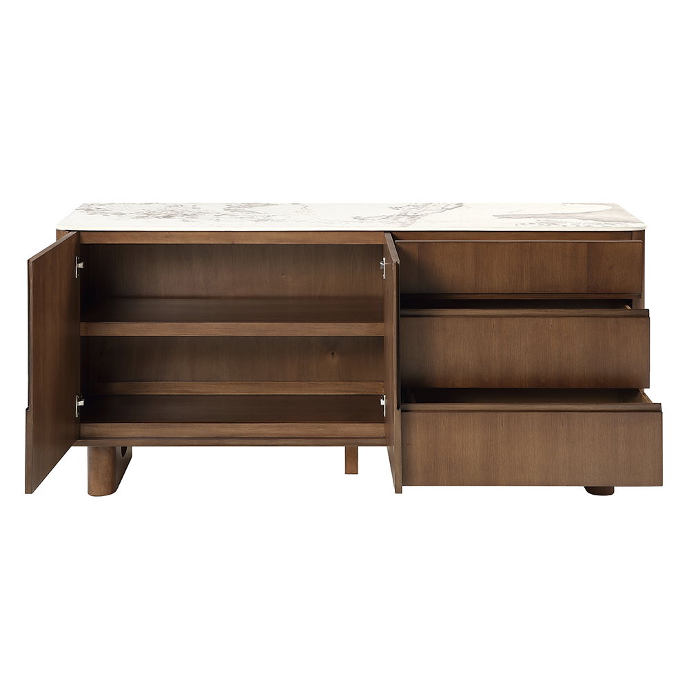 Harvey - Server With Ceramic Top - Walnut, dark brown, view 6