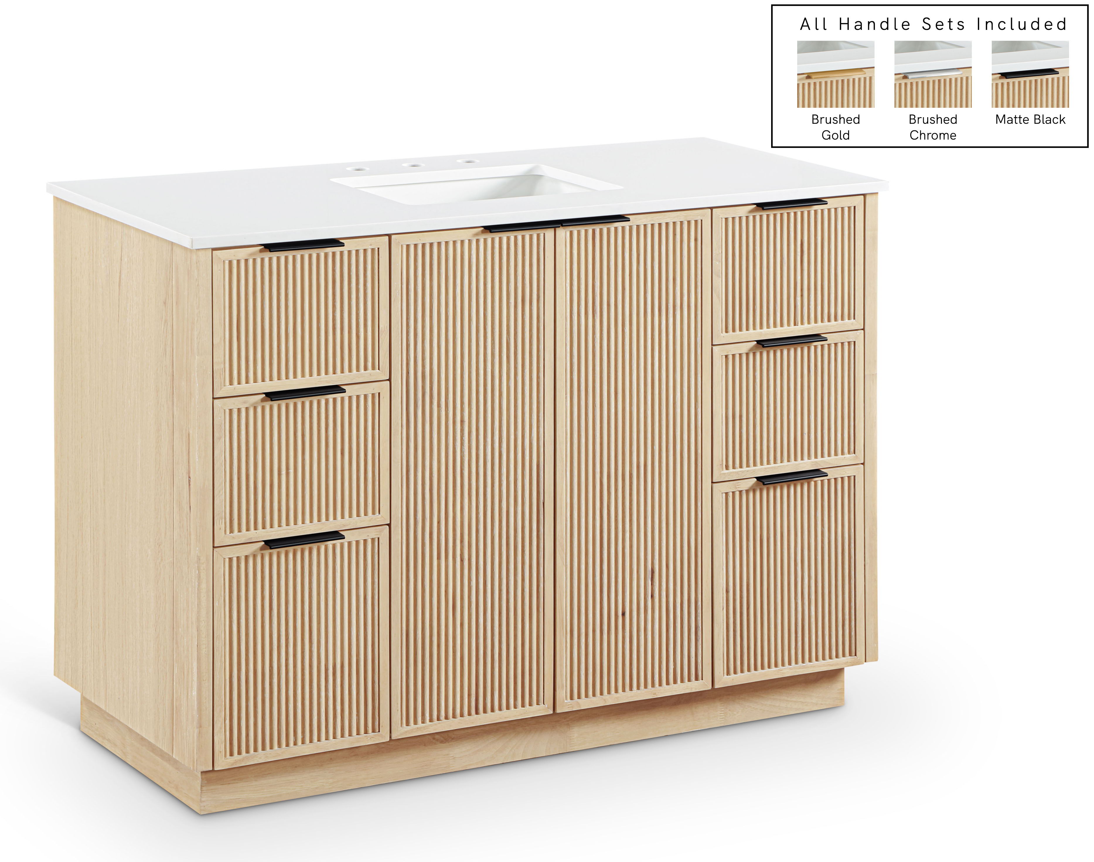 Willard - Engineered Stone And Solid Wood 48" Bathroom Vanity - Natural