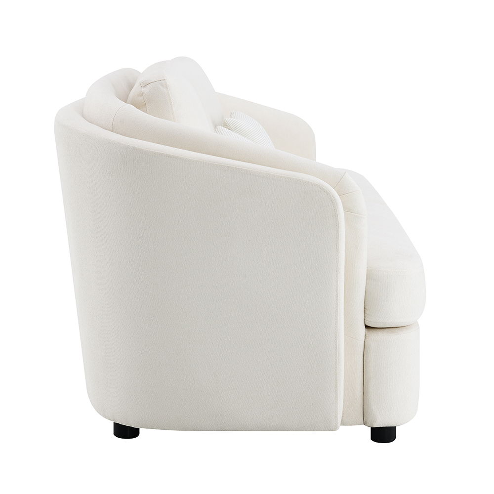 Mariko - Sofa With 2 Pillows - Beige Linen, beige, view 2