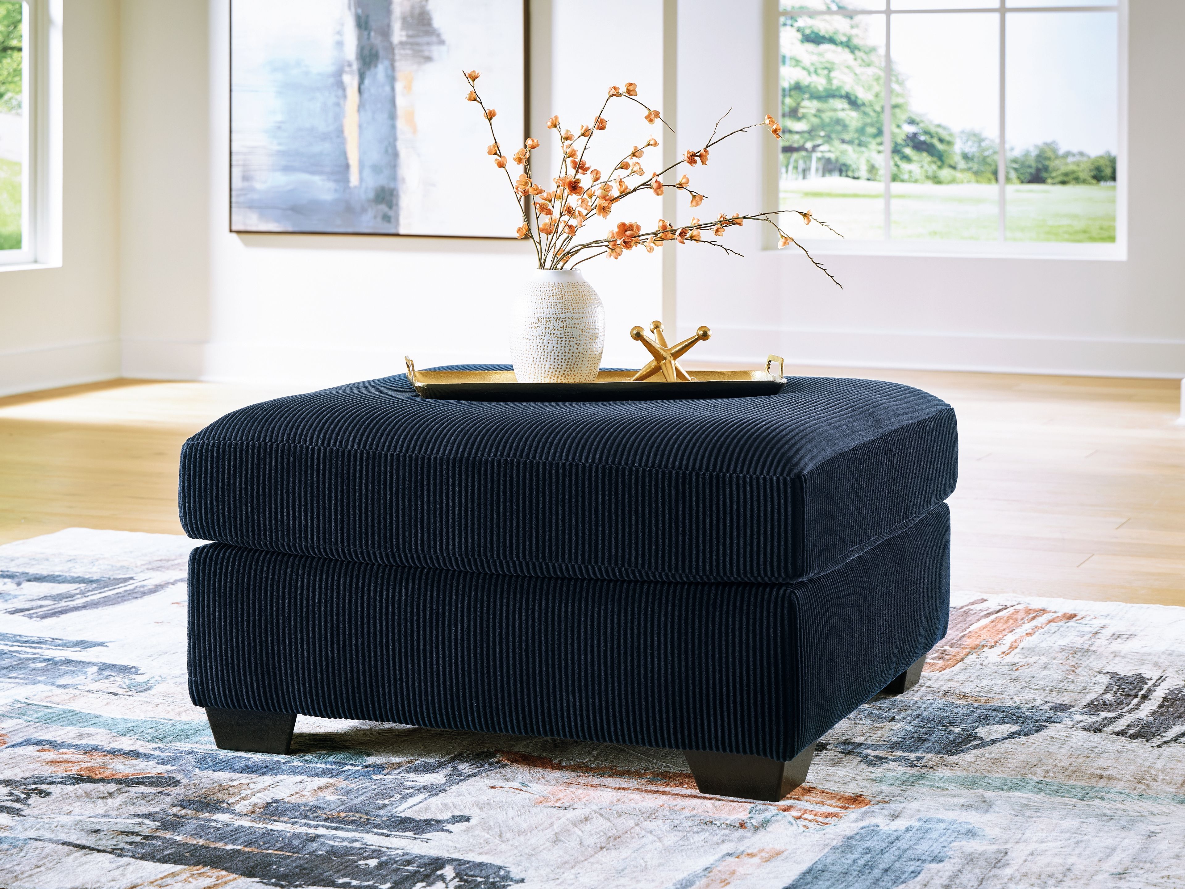 Ashley Furniture SimpleJoy - Oversized Accent Ottoman - Navy - Image 2