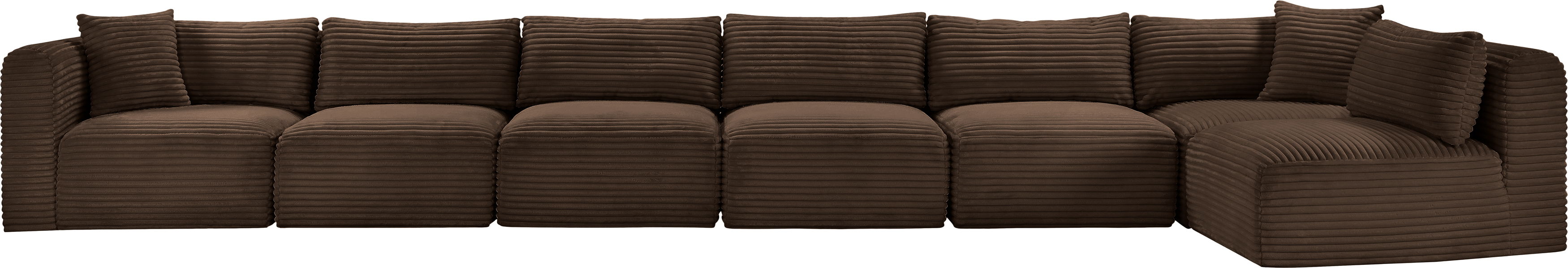 Shaggy - 7 Piece Modular Sectional - Brown