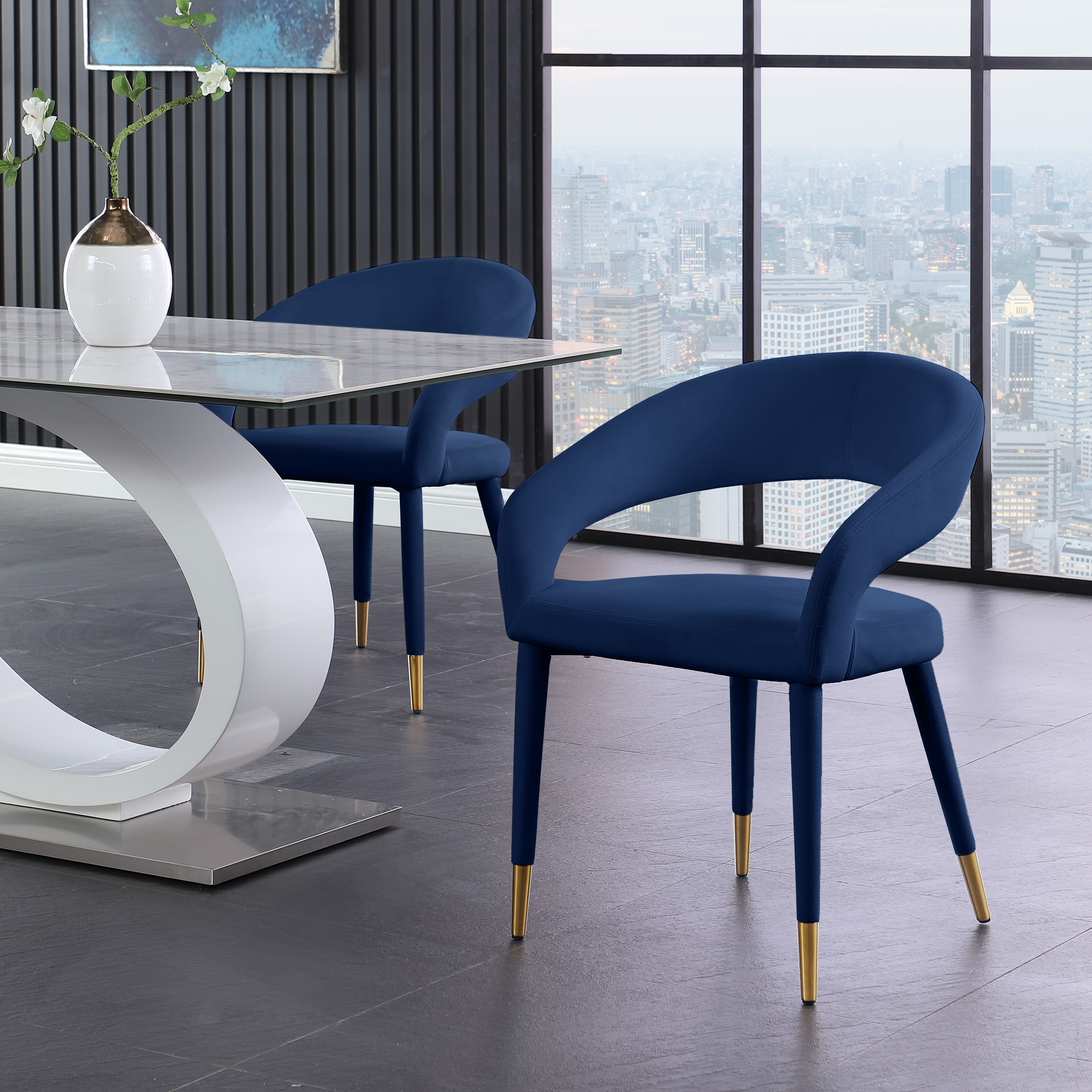 Destiny - Fabric Dining Chair - Navy