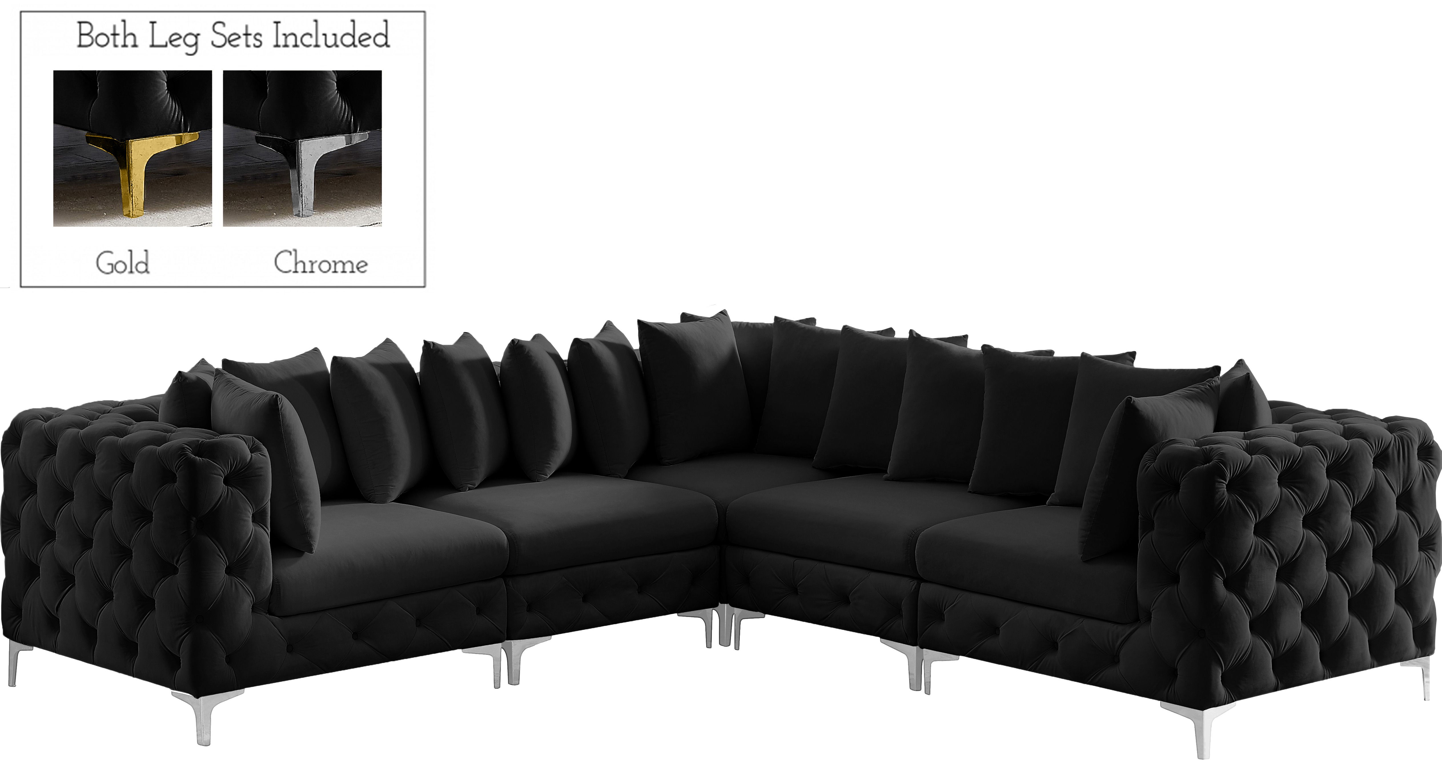 Tremblay - 5 Piece Modular Corner Sectional - Black