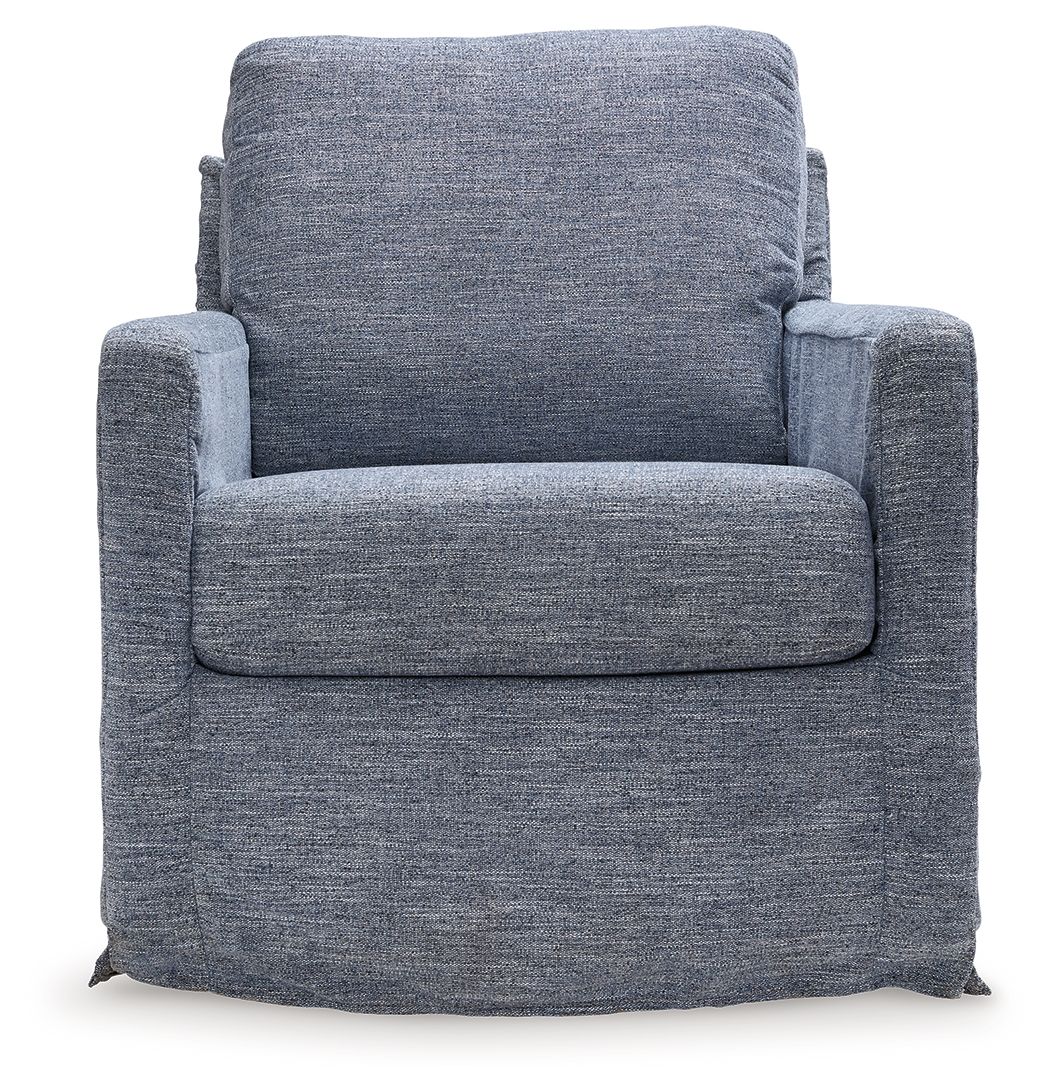 Nenana Next-Gen Nuvella - Swivel Glider Accent Chair - Denim