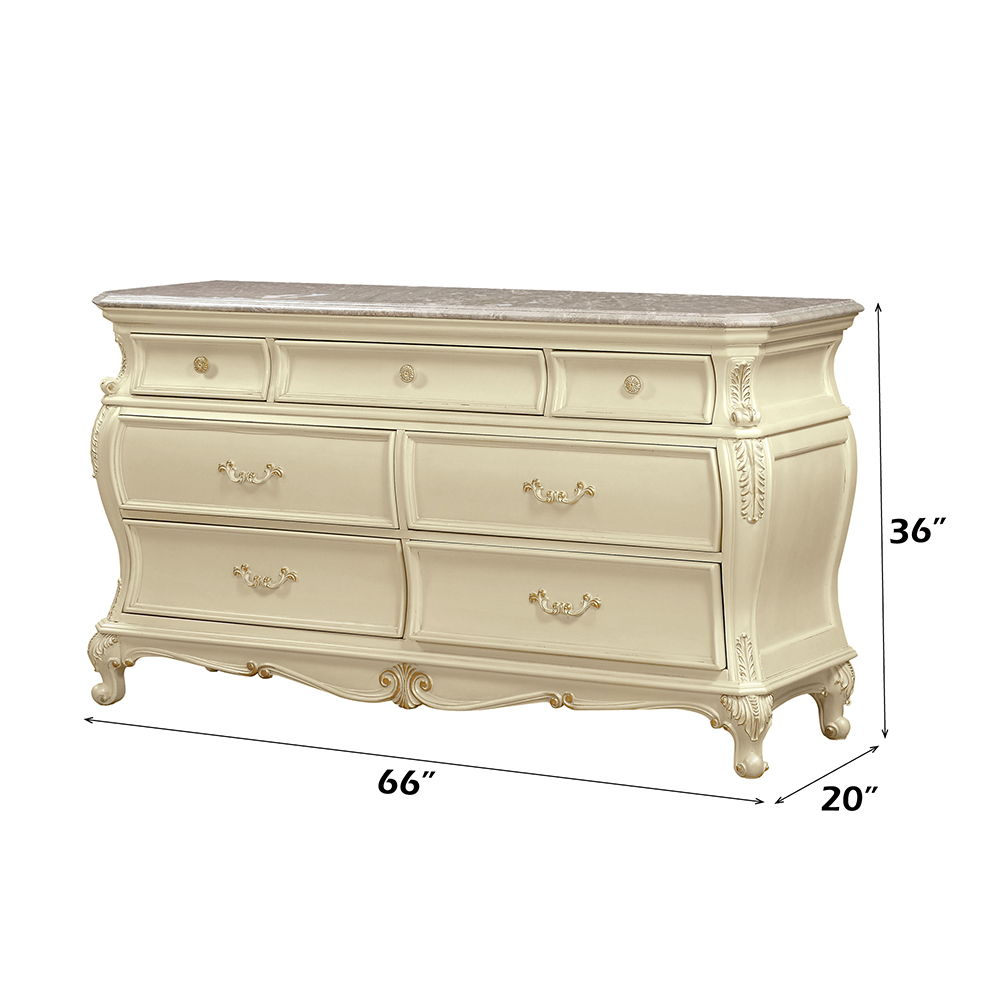 Chantelle - Dresser - Pearl White Finish, white, view 2