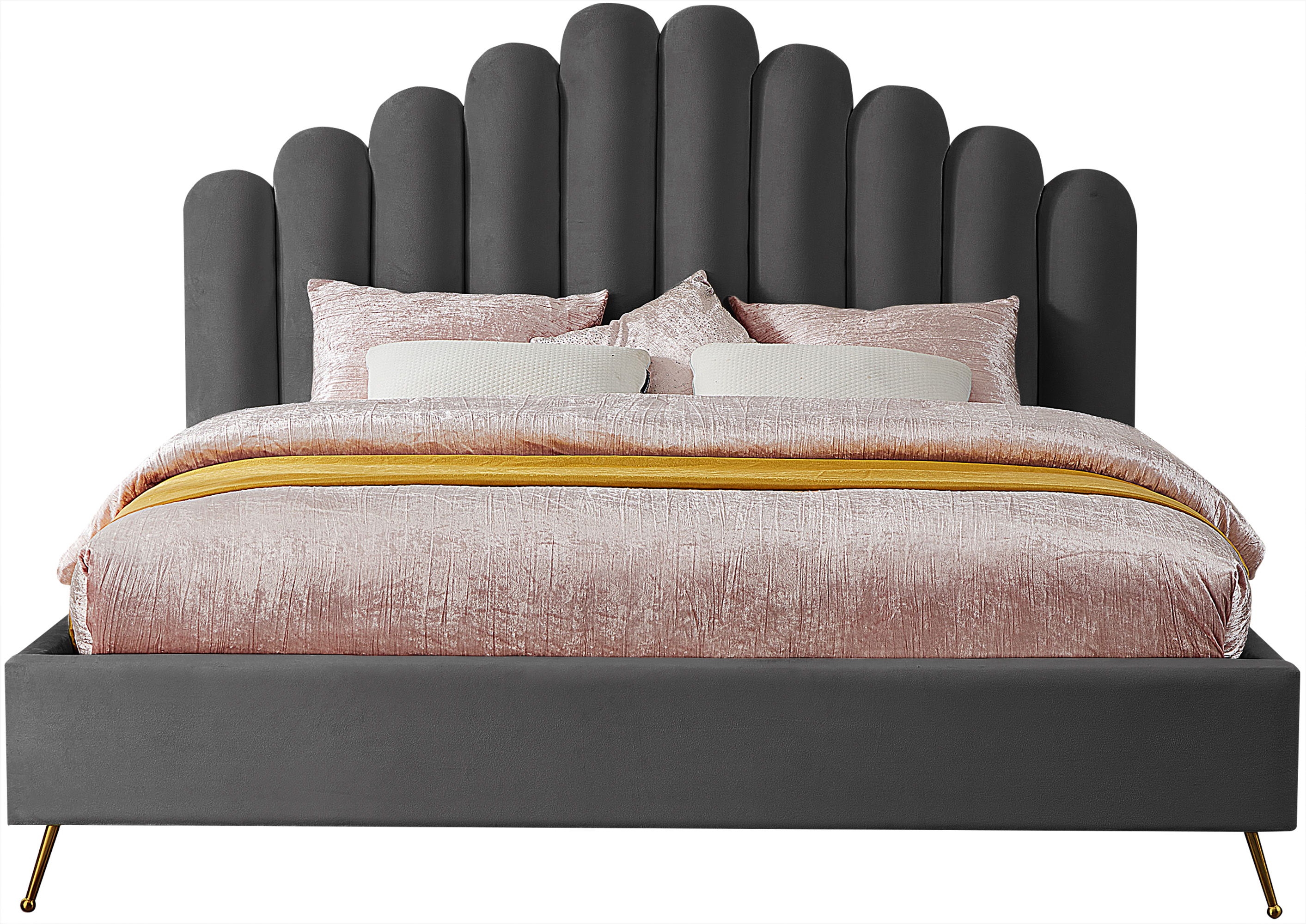Lily - King Bed - Gray