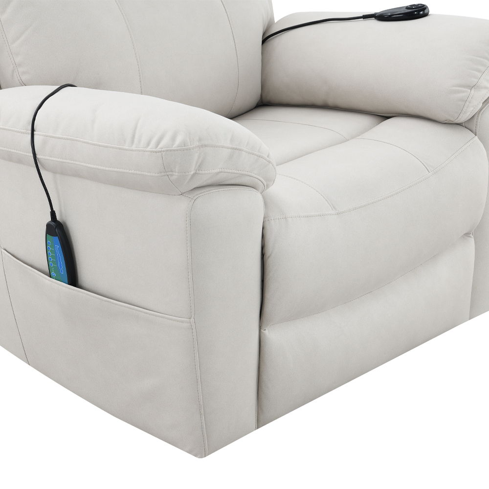 Chriki - Power Recliner With Lift & Heating & Massage - Beige Fabric, beige, view 2