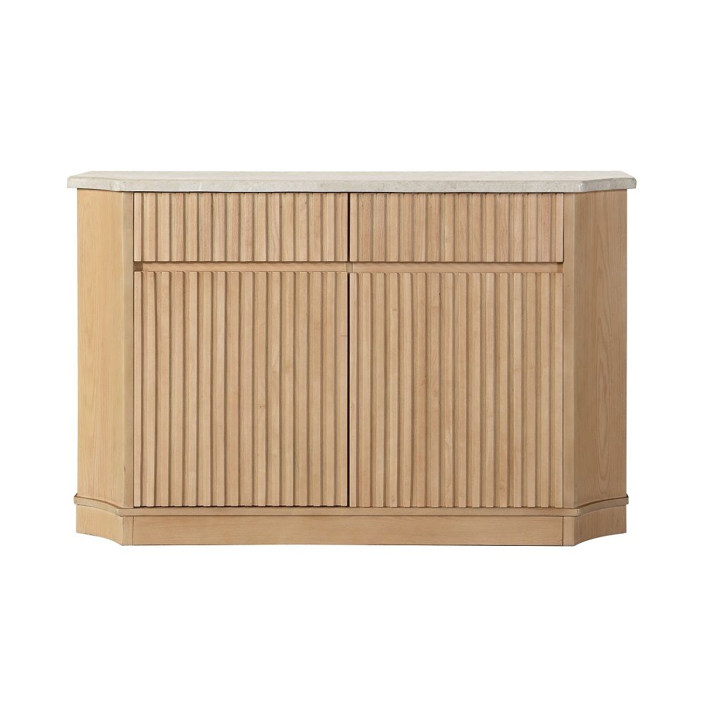 Qwin - Server With Marble Top - Marble Top & Oak, light brown, view 7