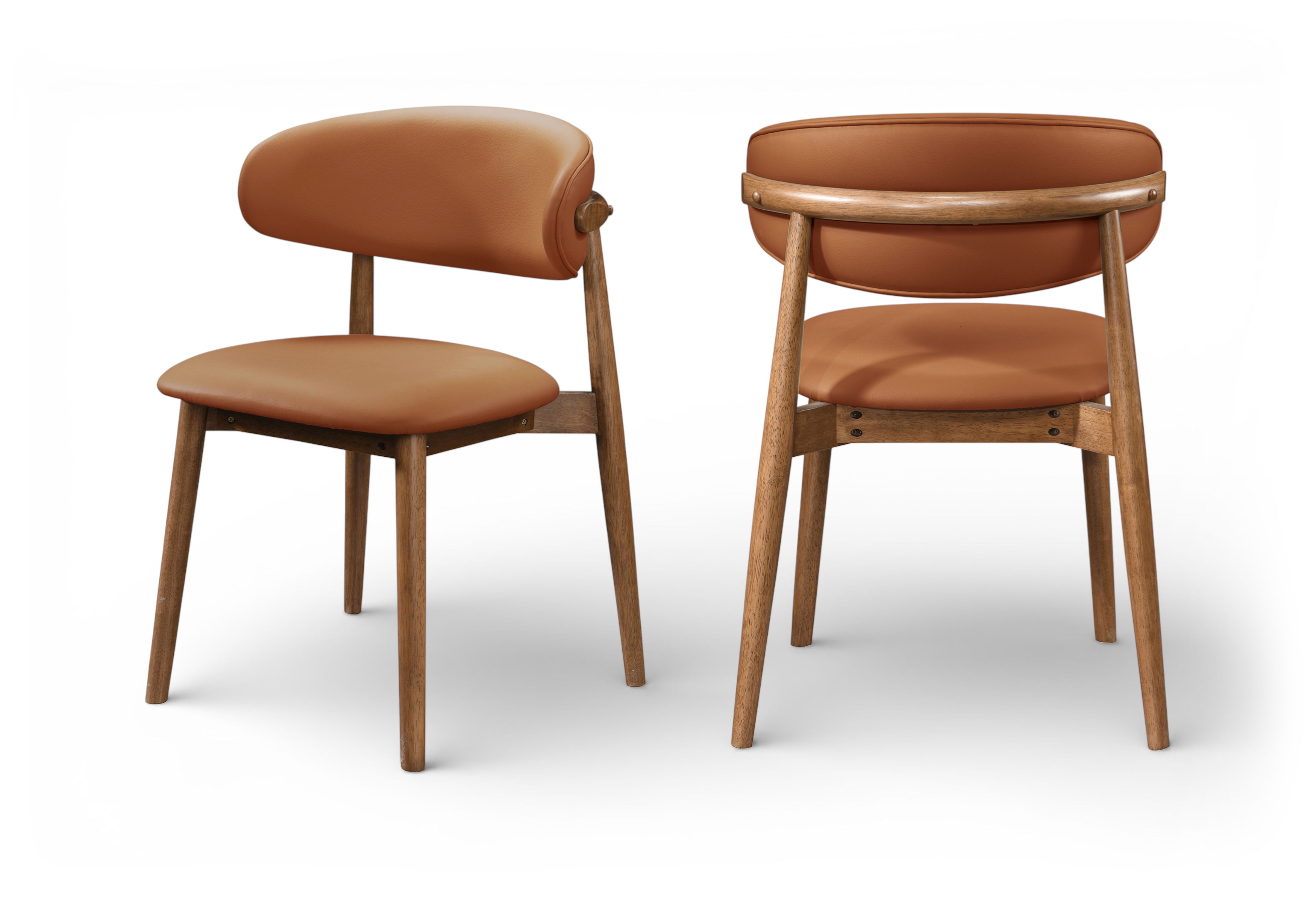 Leesa - Vegan Leather Upholstered Dining Chair (Set of 2) - Tan