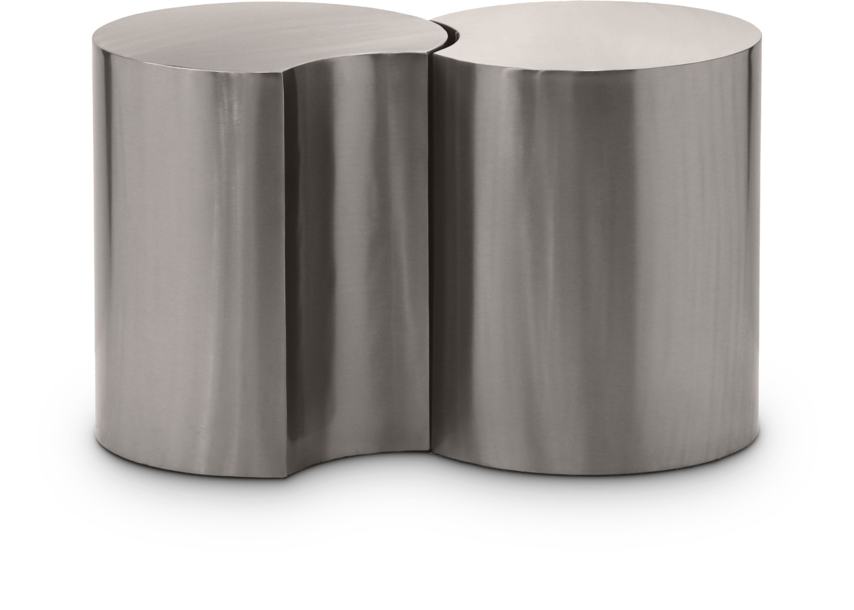 Dimple - 18" 2 Piece Modular End Table - Silver