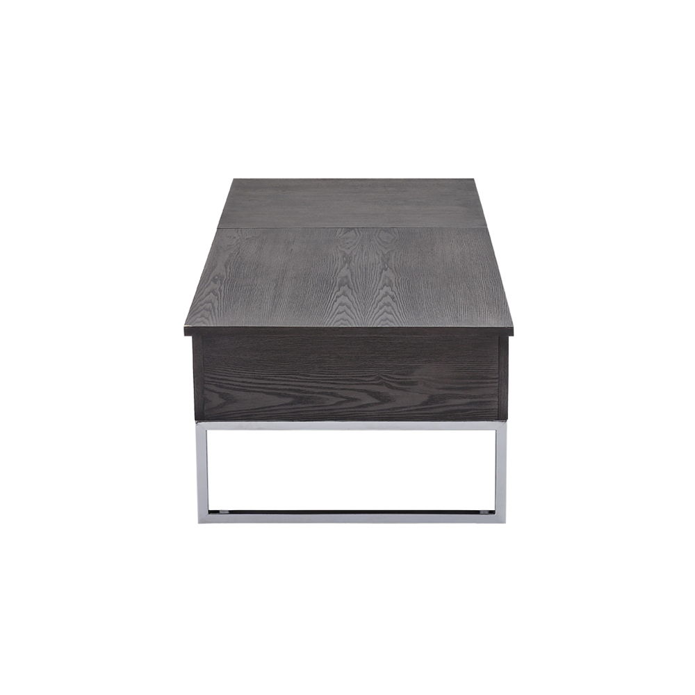 Iban - Coffee Table With Lift Top - Gray Oak & Chrome, dark gray, view 4