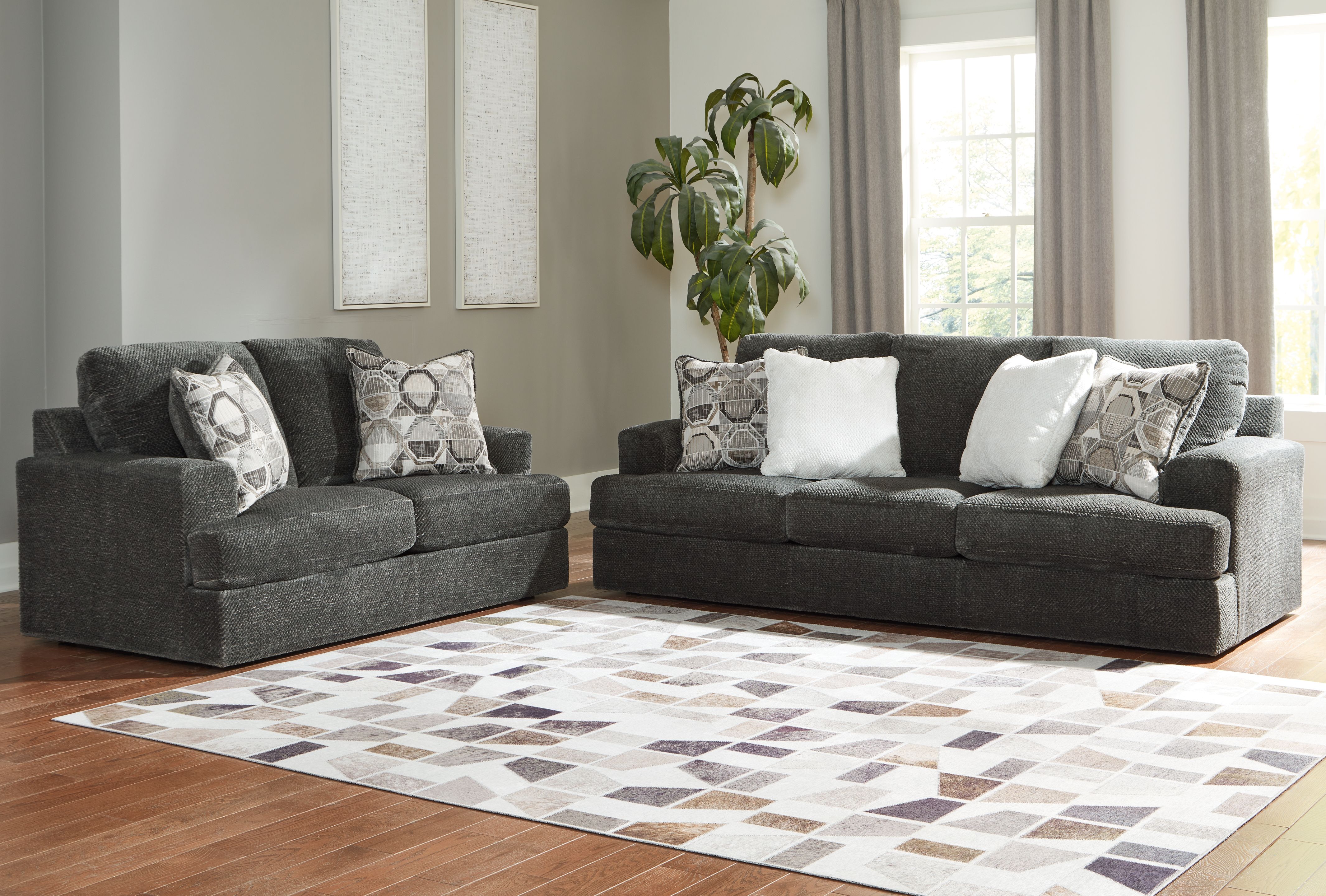 Ashley Karinne - Smoke - 2 Pc. - Sofa, Loveseat