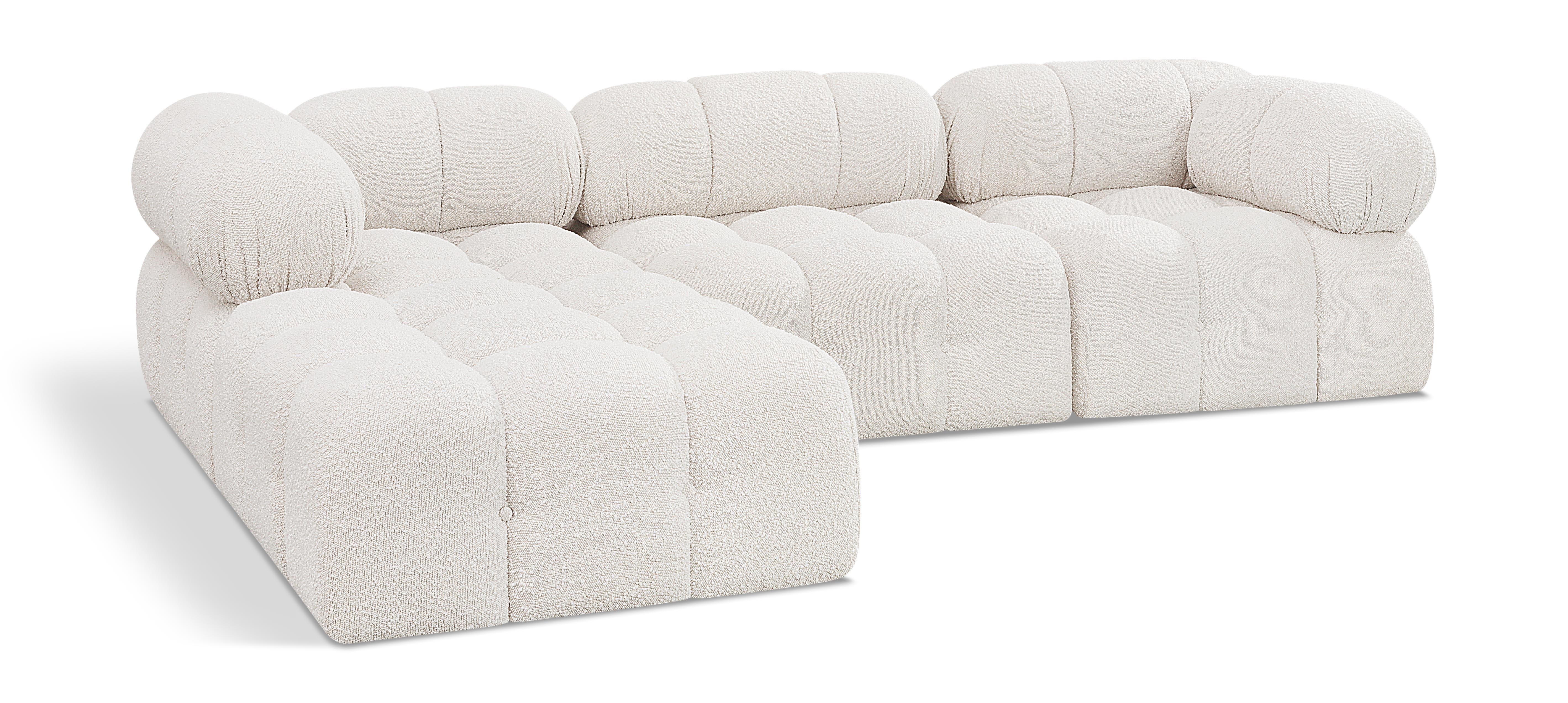 Ames - 4 Piece Fabric Modular Sectional - Cream