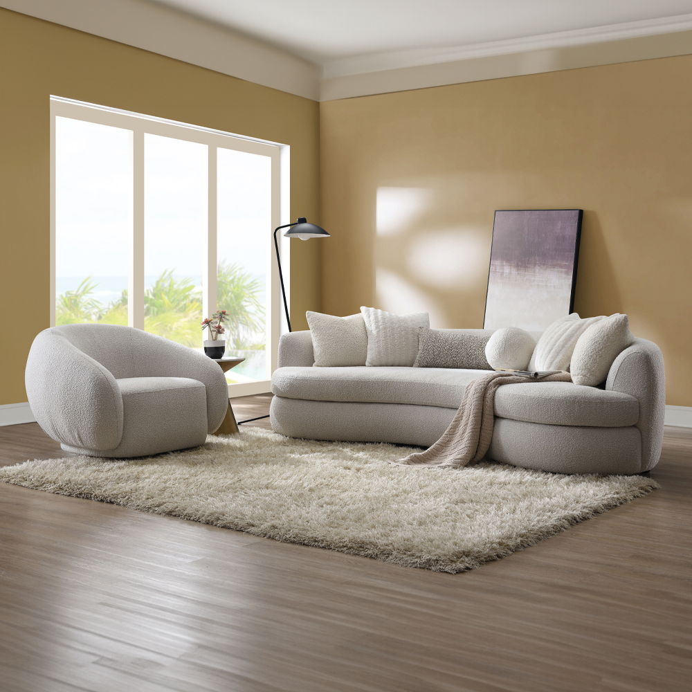 Isabel - Chair With Swivel - Beige Boucle, beige, view 7