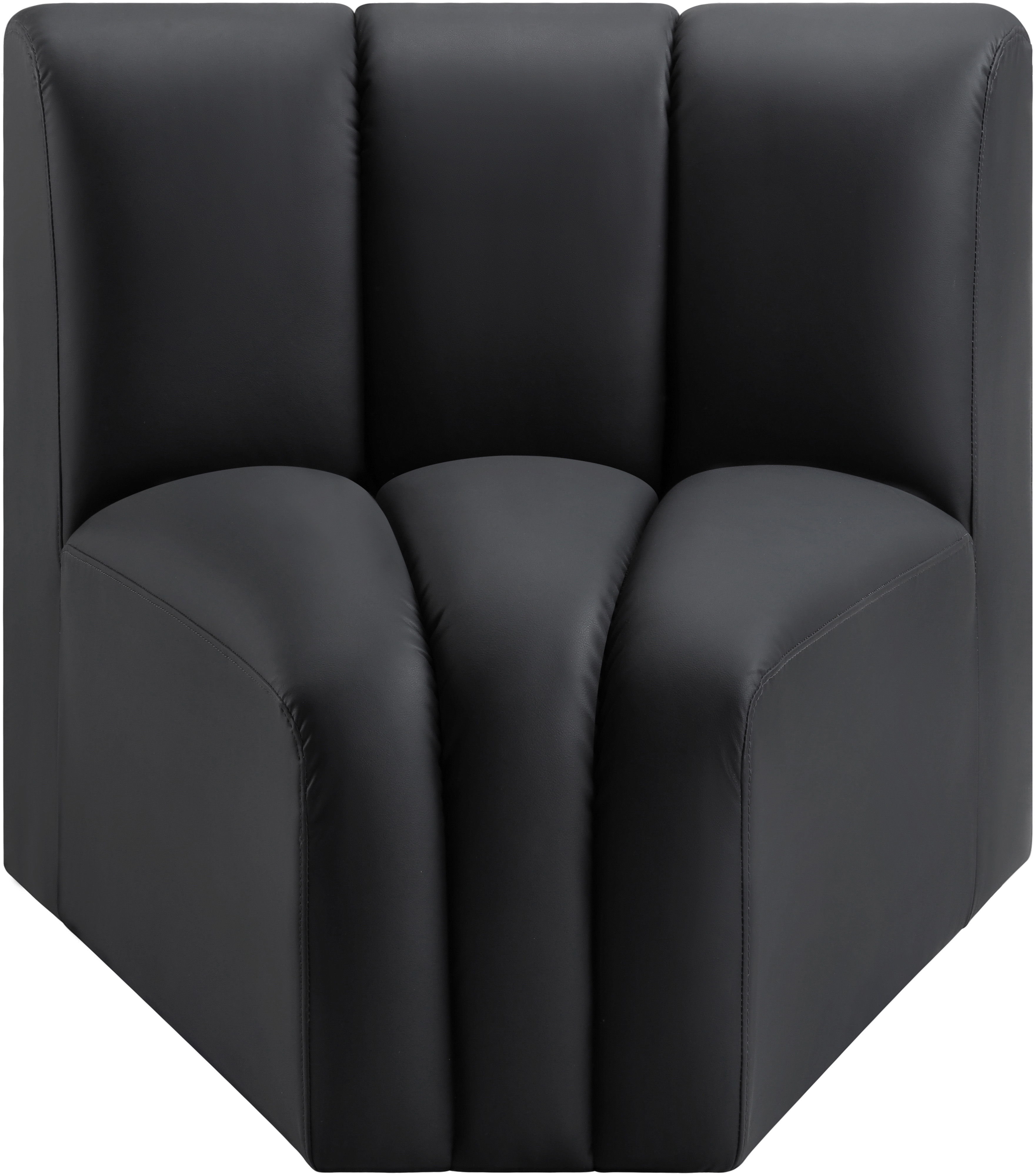 Arc - Faux Leather Curved Corner Chair - Black