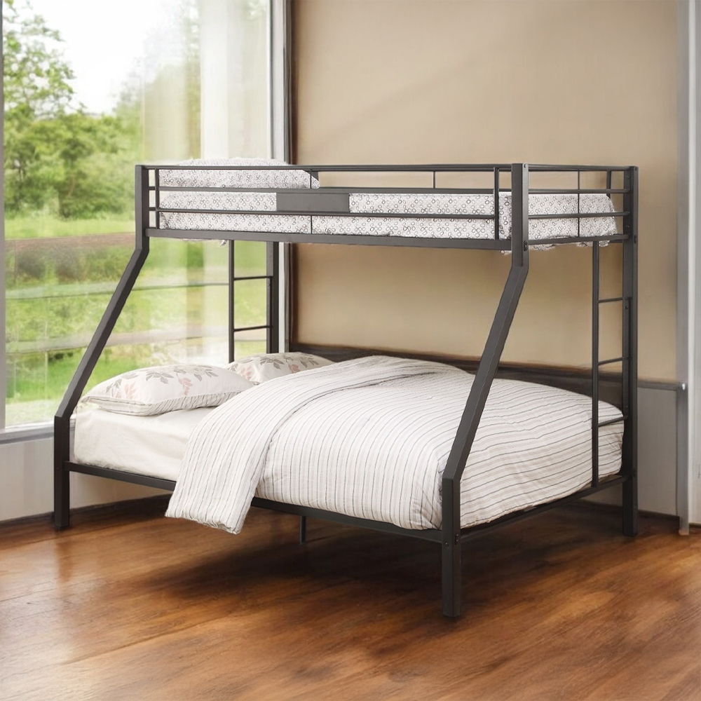 Limbra - Twin Long/Queen Bunk Bed - Sandy Black, black, view 5
