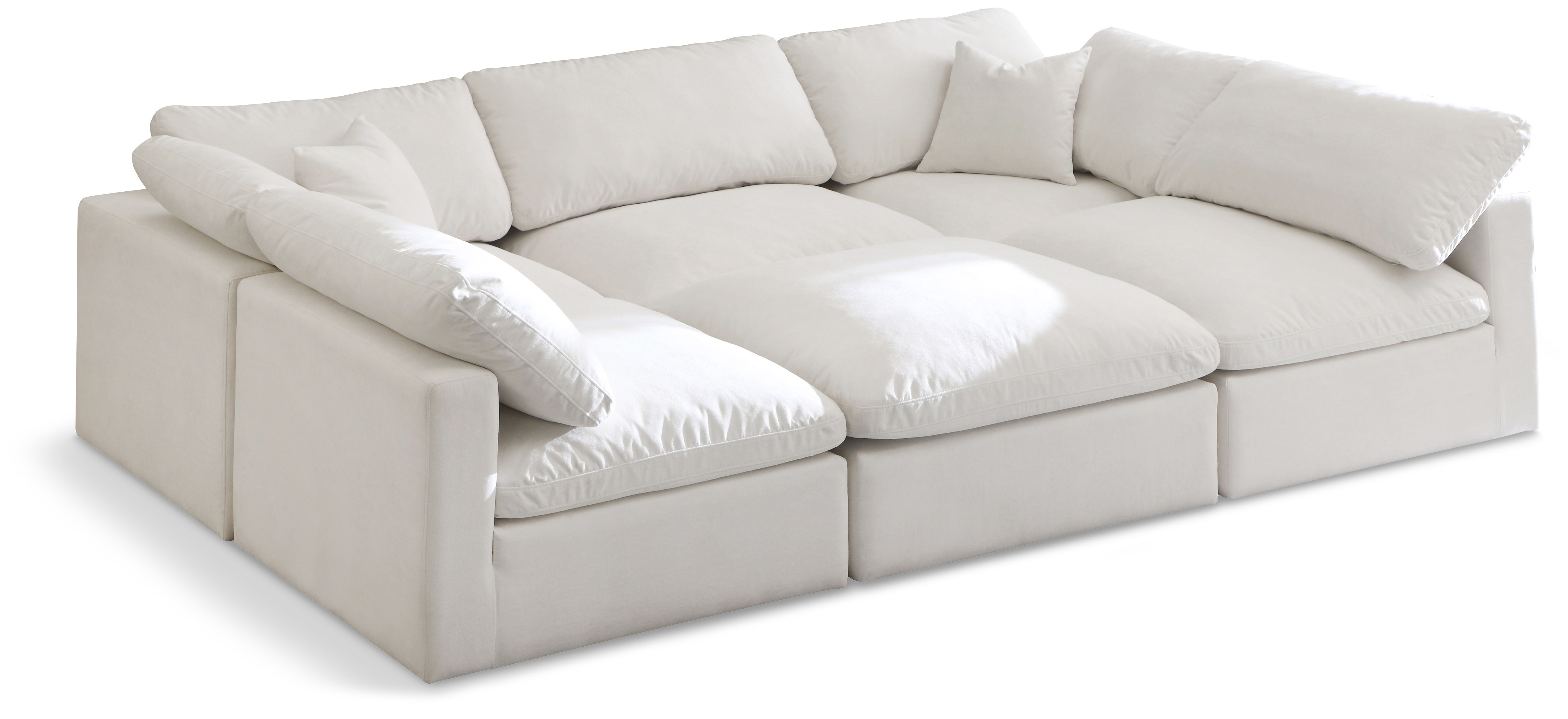 Plush - 6 Piece Modular Sectional - Cream