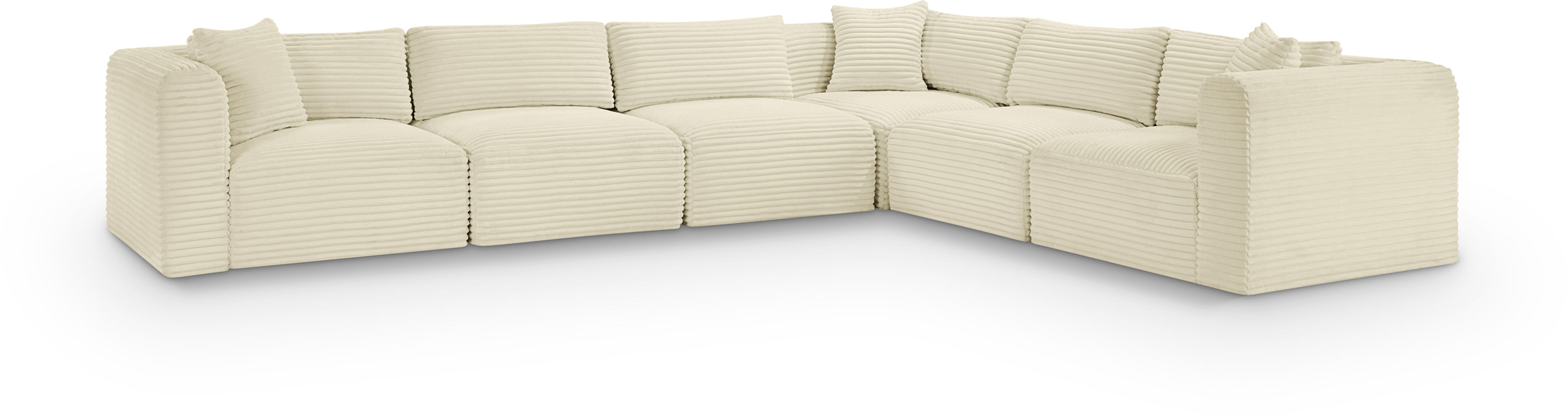 Shaggy - 6 Piece Modular Corner Sectional - Cream